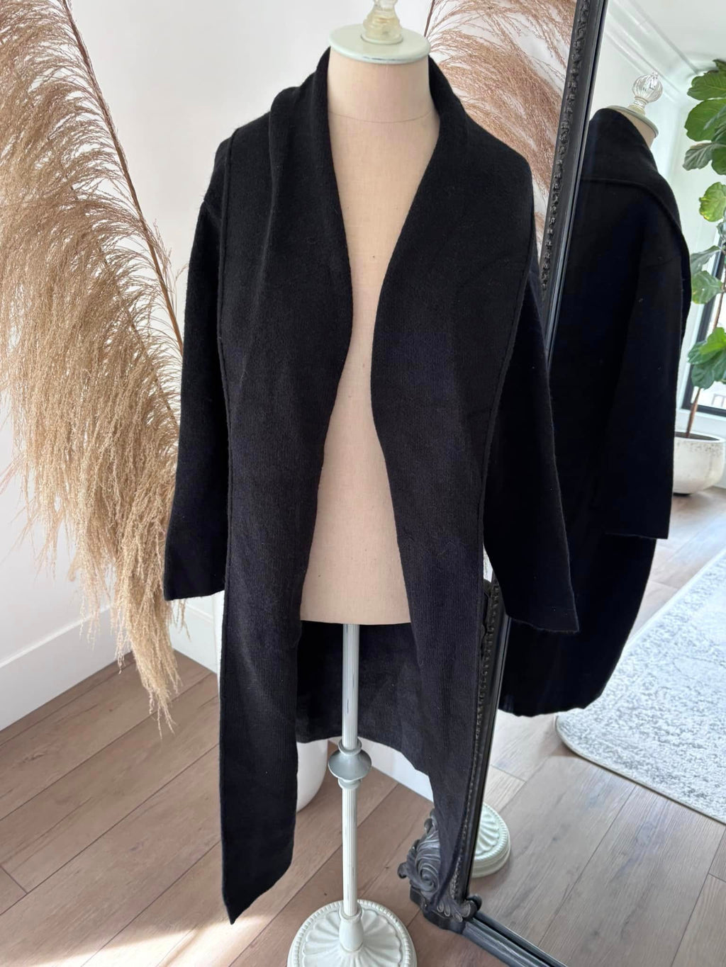 Pink Lily Black Long Cardigan/ Jacket