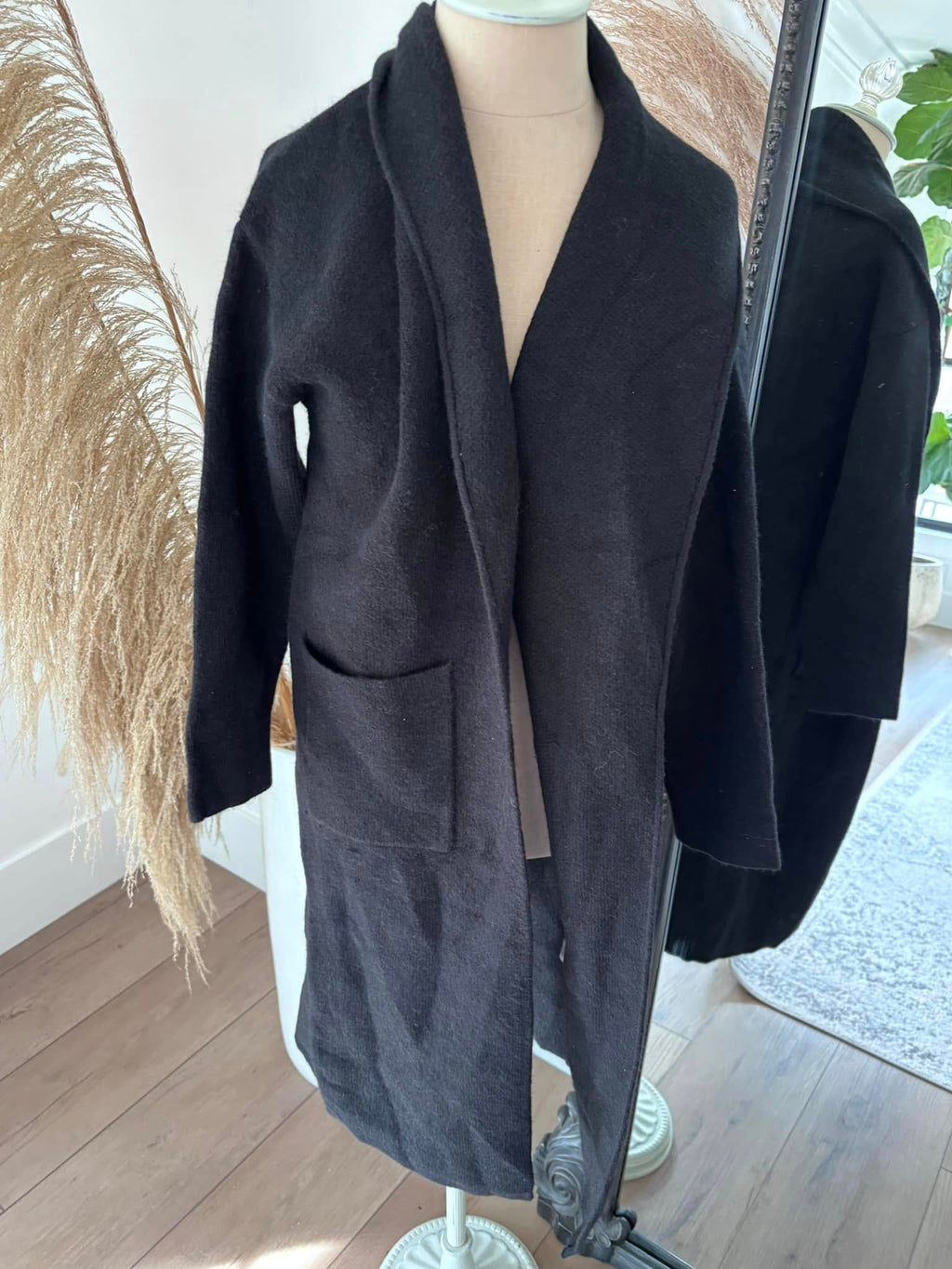 Pink Lily Black Long Cardigan/ Jacket