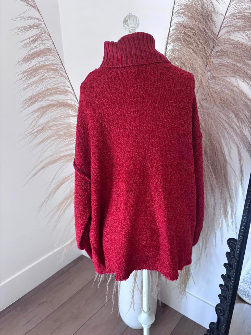 Pink Lily Burgundy Turtleneck Sweater&nbsp;