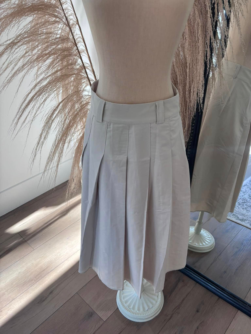 Long Cream Skirt by Cupshe