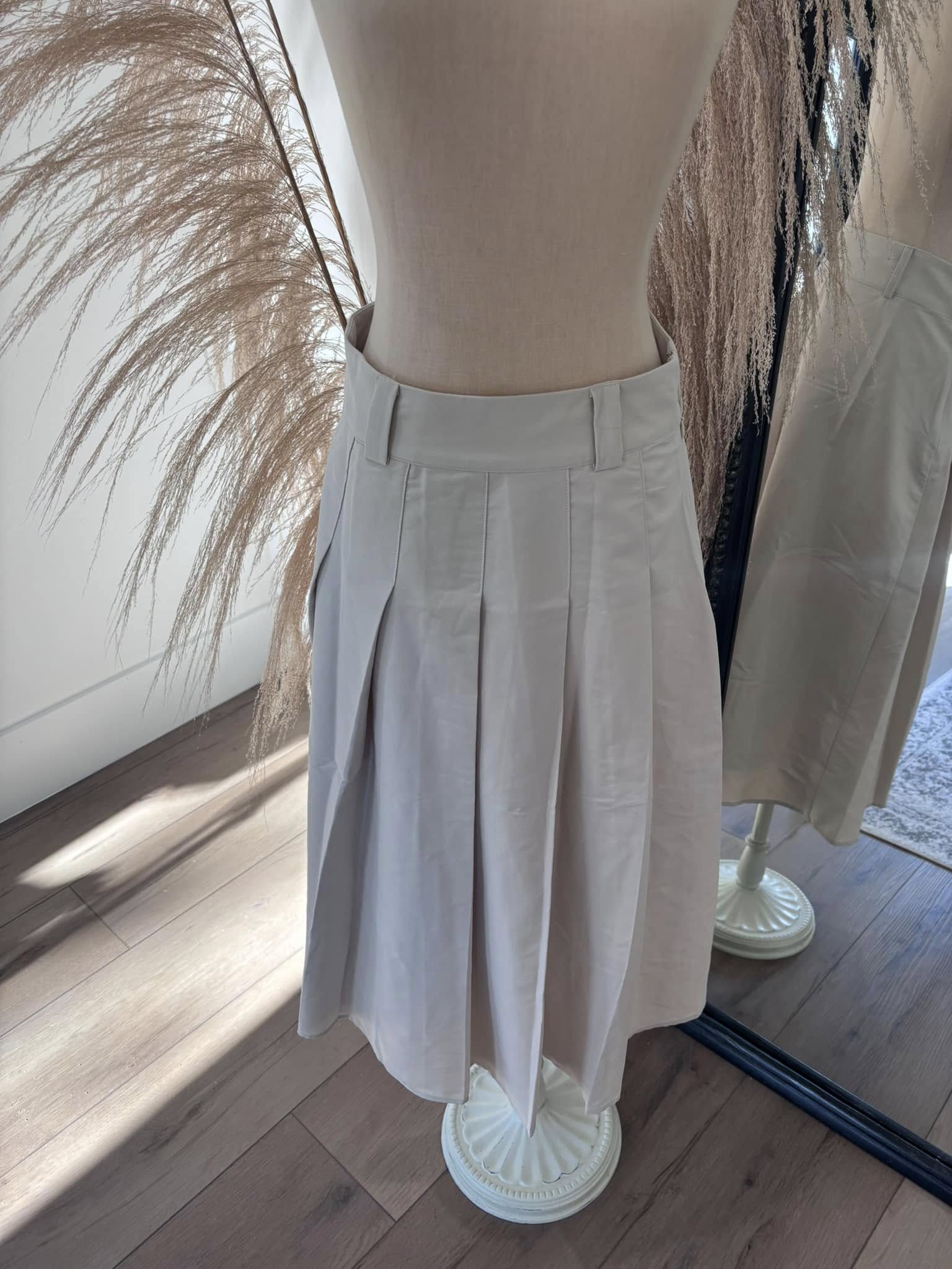 Long Cream Skirt by Cupshe