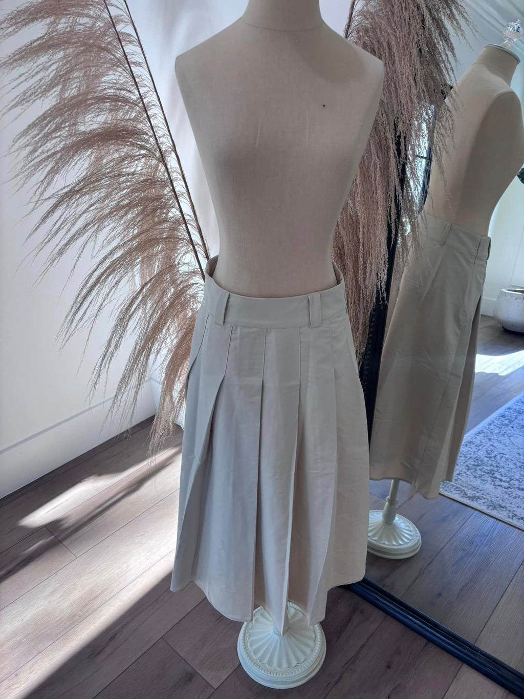 Long Cream Skirt by Cupshe