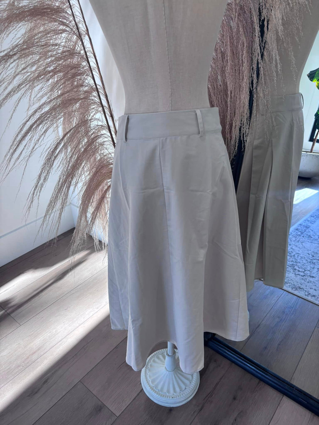 Long Cream Skirt by Cupshe