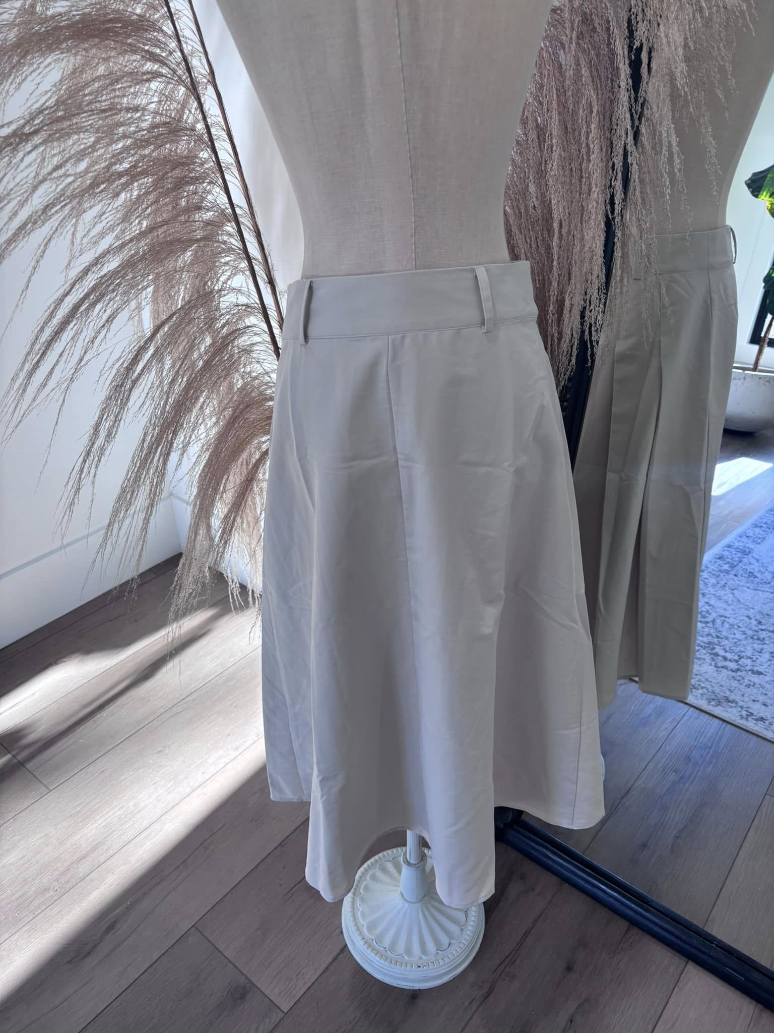 Long Cream Skirt by Cupshe