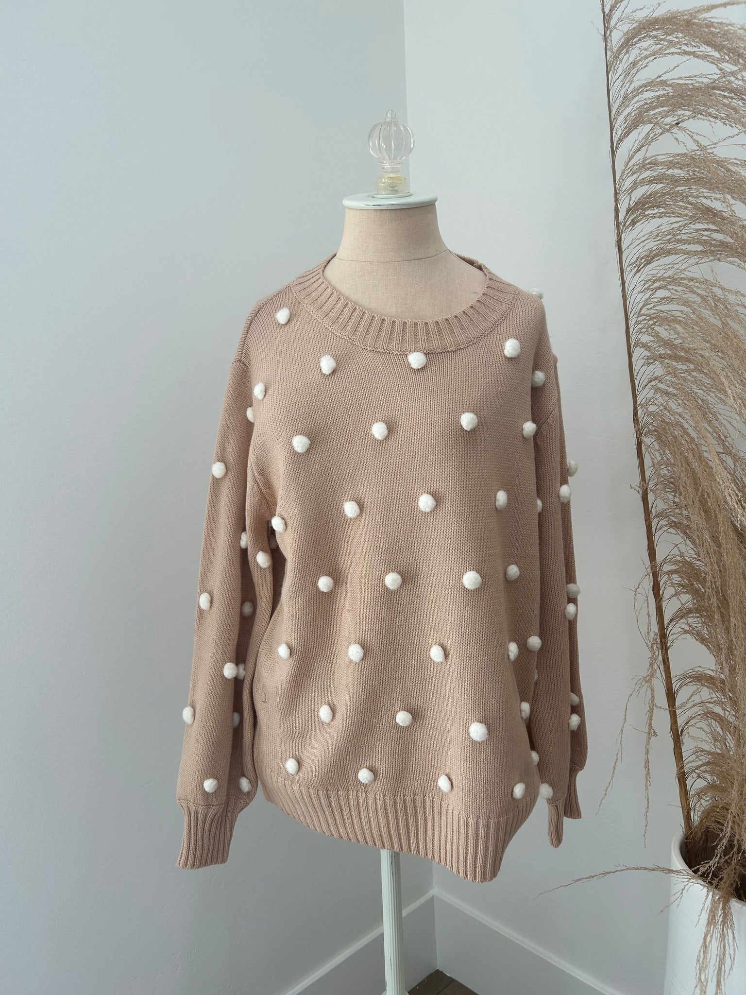 Pink Lily Tan Sweater