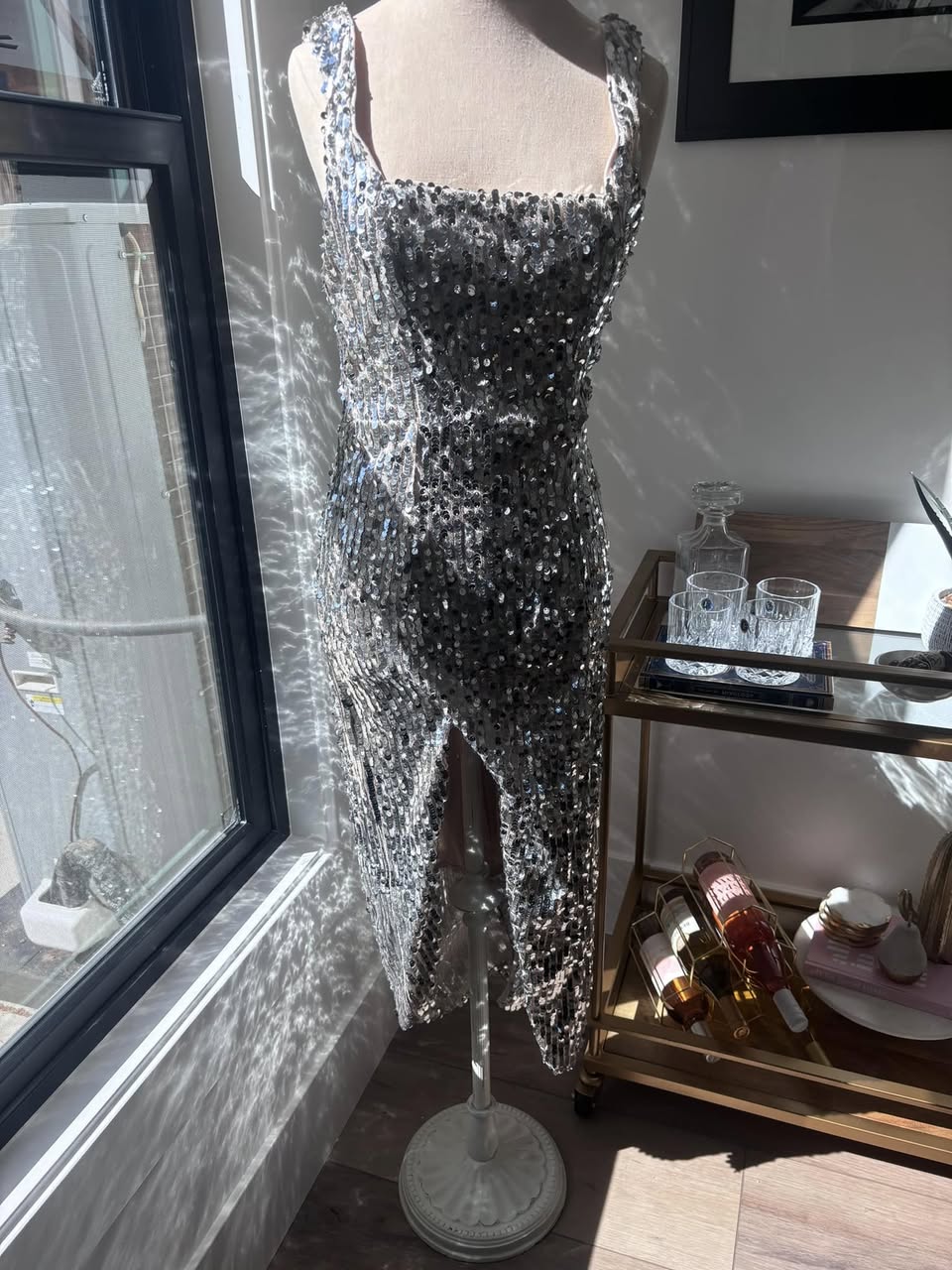 Silver Sequin Dress