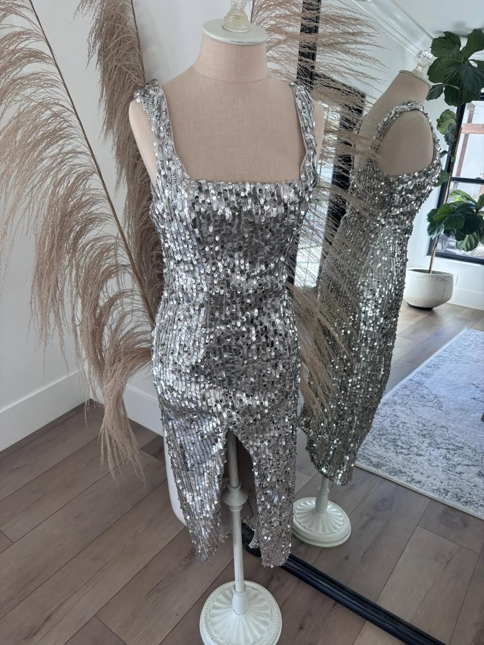 Silver Sequin Dress