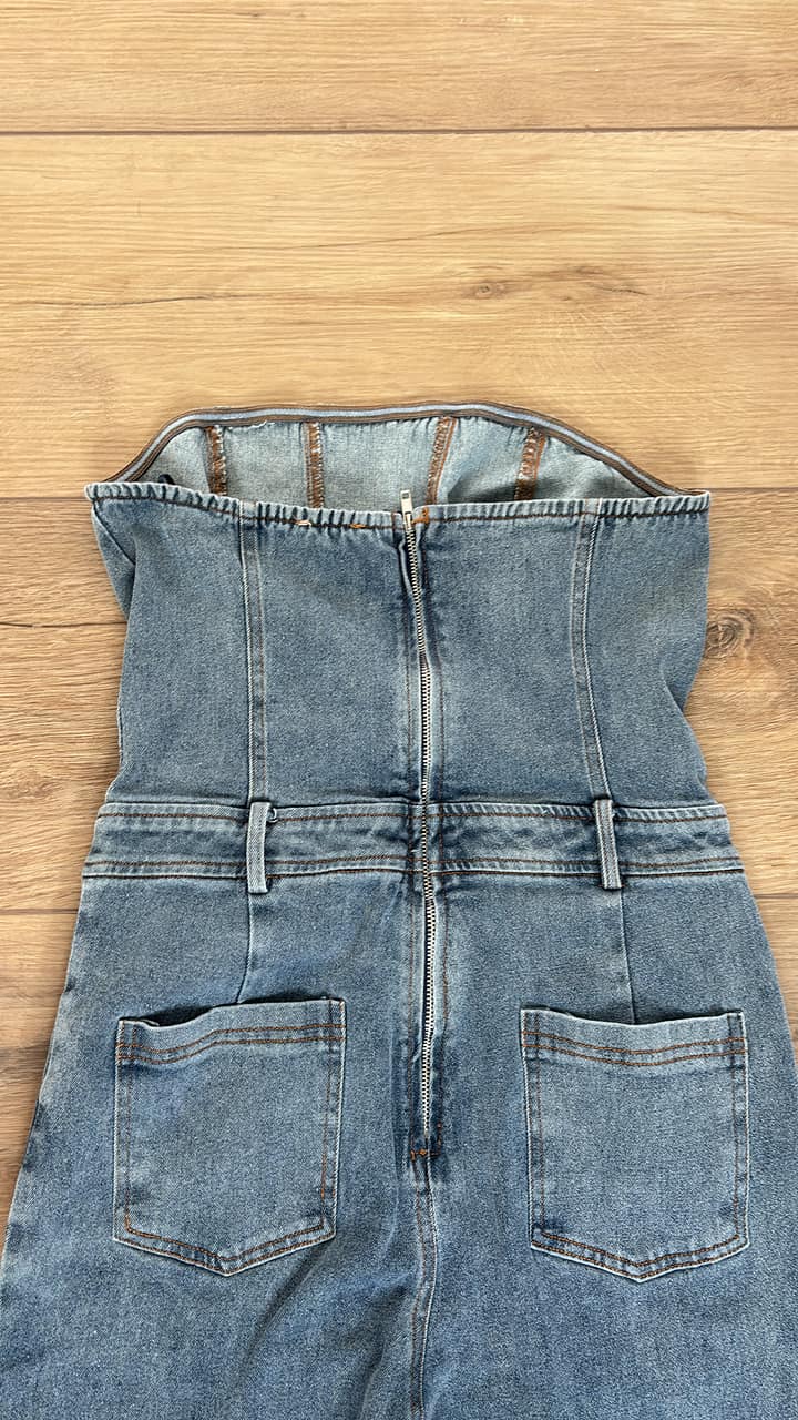 Lelis Strapless Jean Jumper