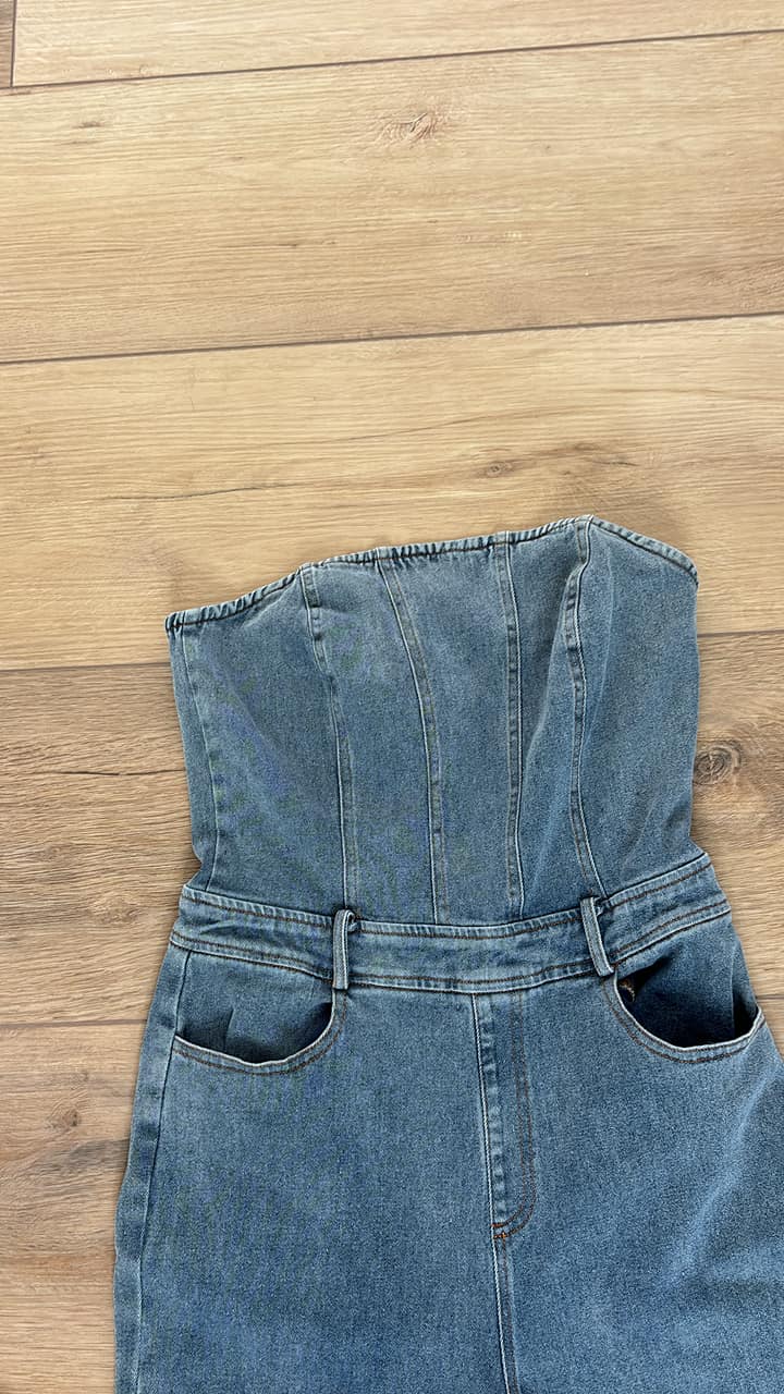 Lelis Strapless Jean Jumper