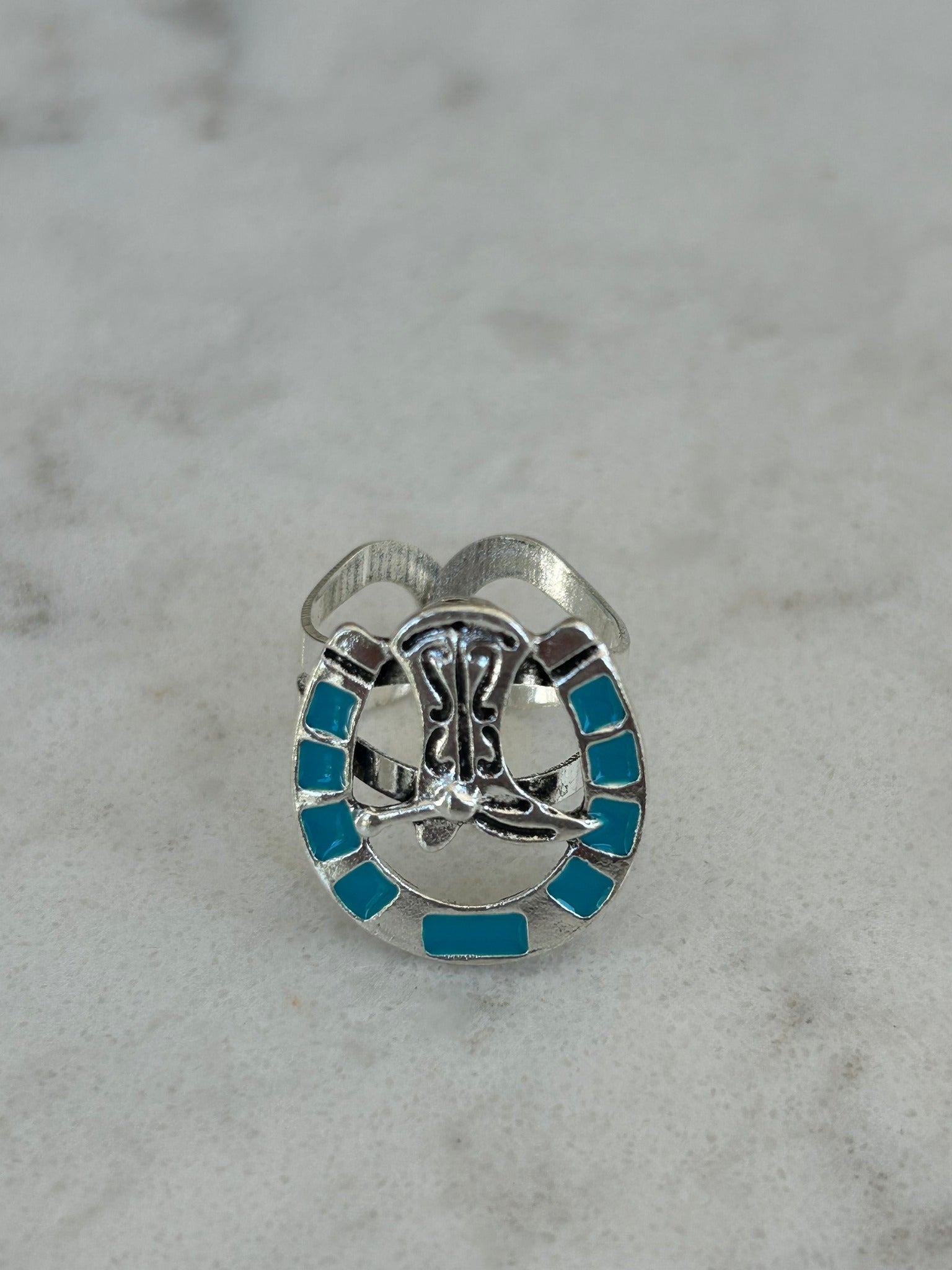 Silver & Turquoise Cowgirl Ring