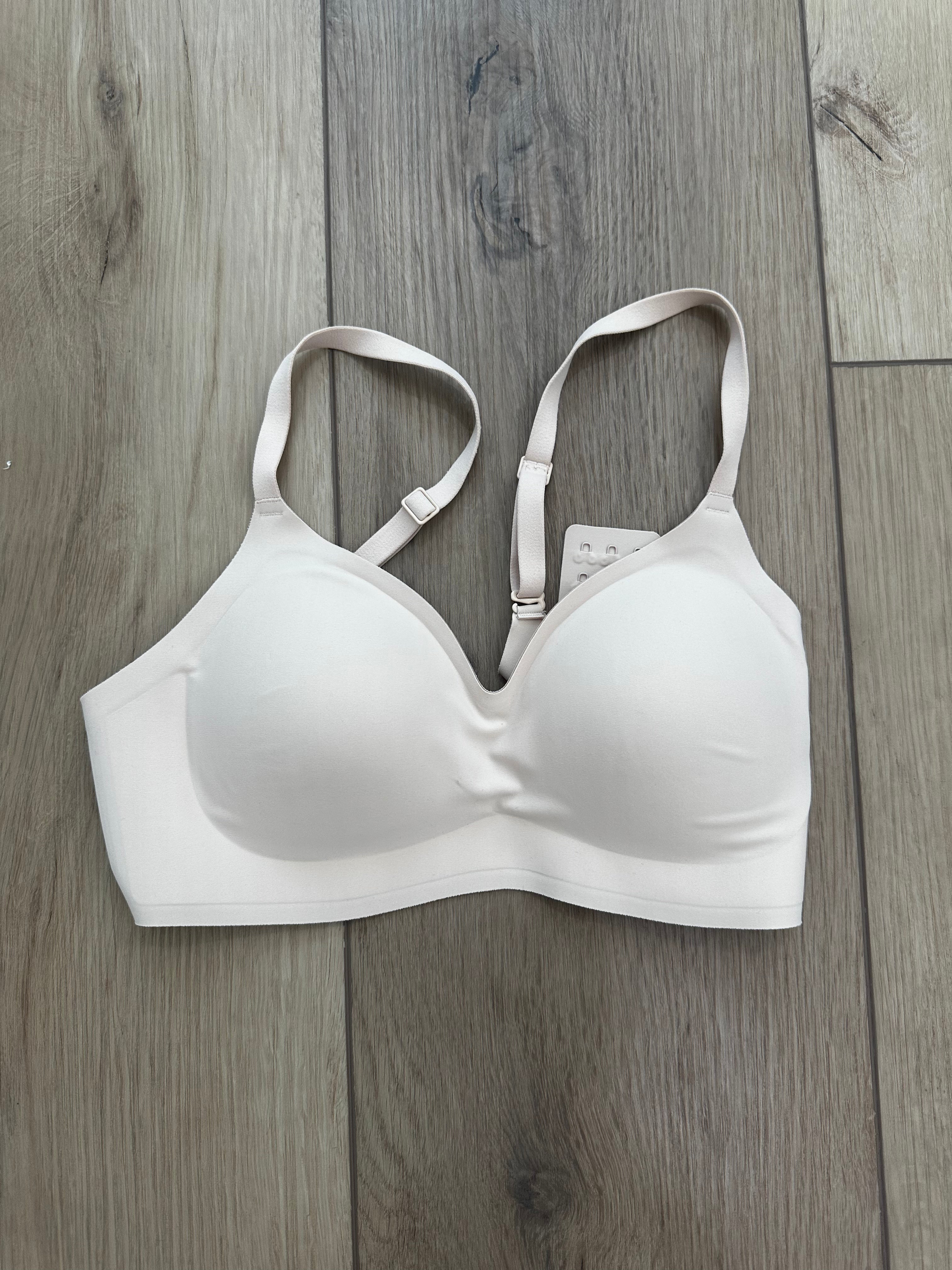 Beige V Neck Bra (Size Small)