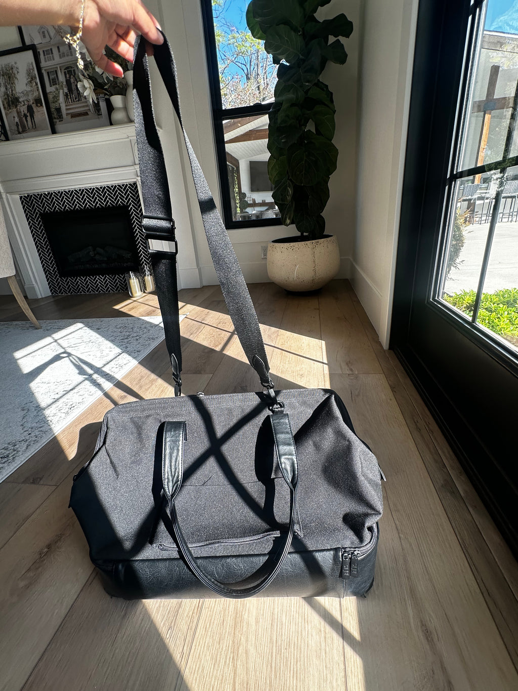 Used Beis Black Weekender Bag