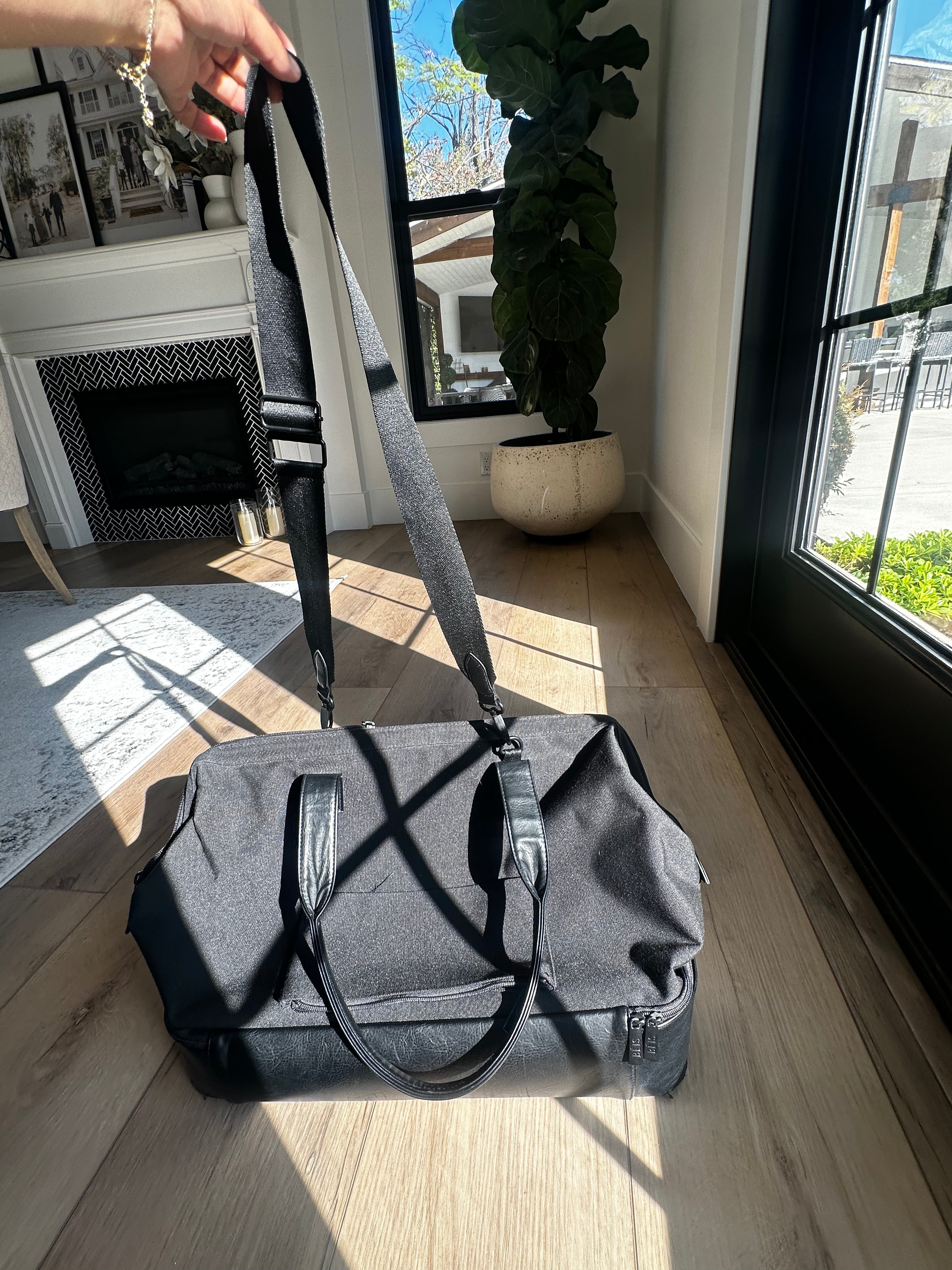 Used Beis Black Weekender Bag