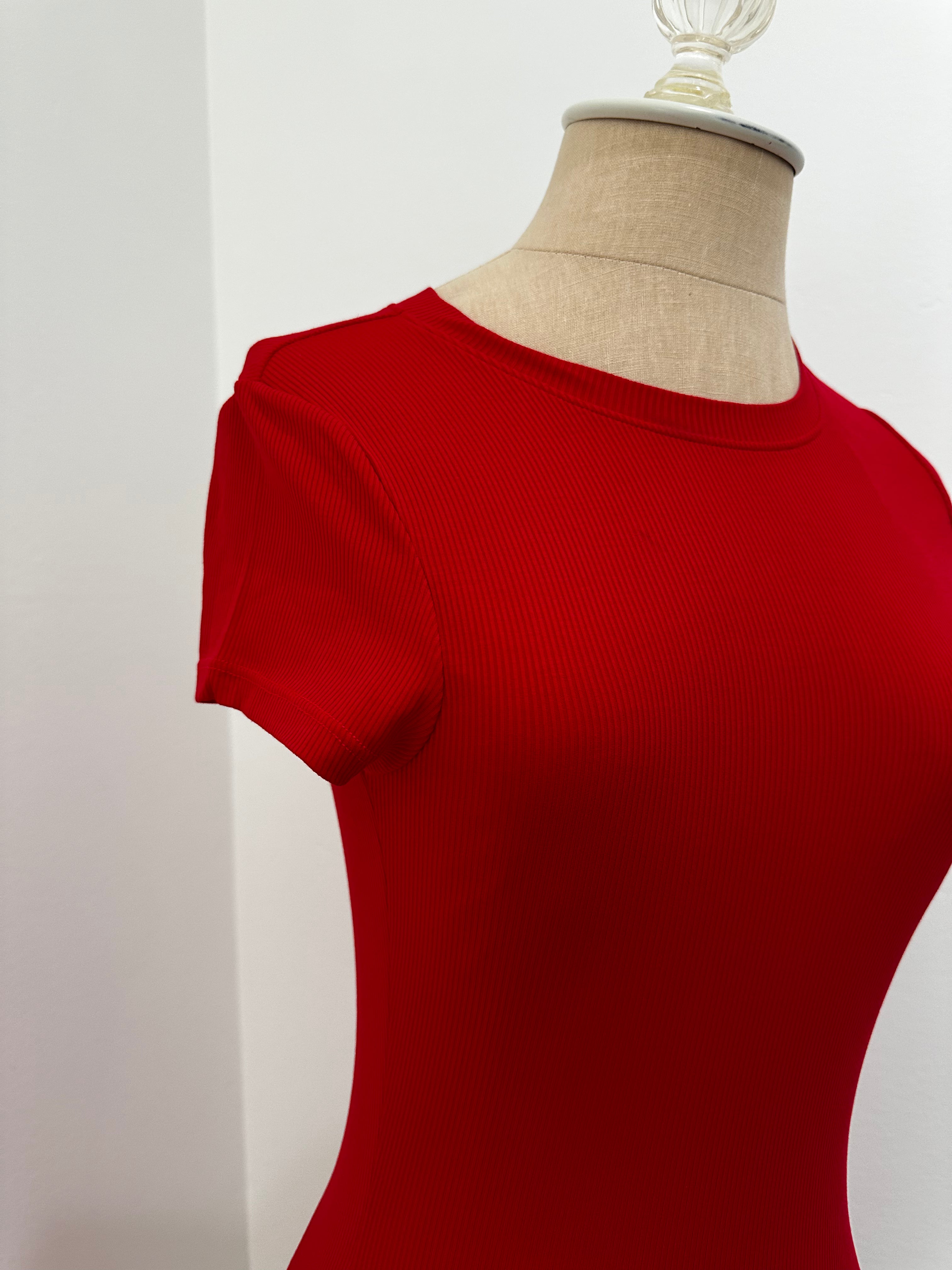 New With Tag Red Ribbed Tshirt Maxi Dress (SIze xsmall)