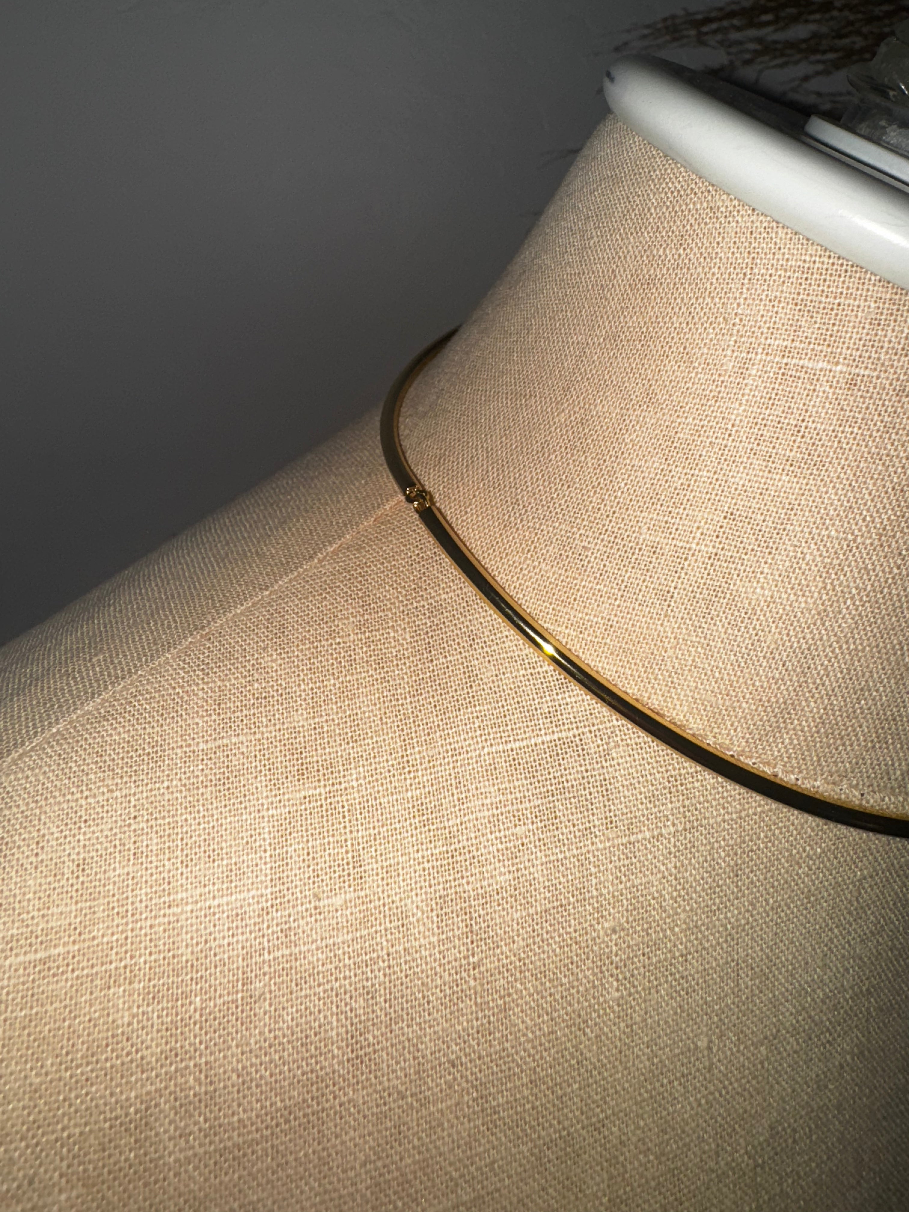 Gold Choker with Tear Drop Crystal Necklace