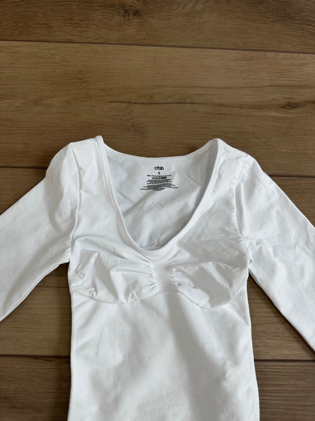 New With Tag White Long Sleeve Shapewear Bodysuit (Size Small)