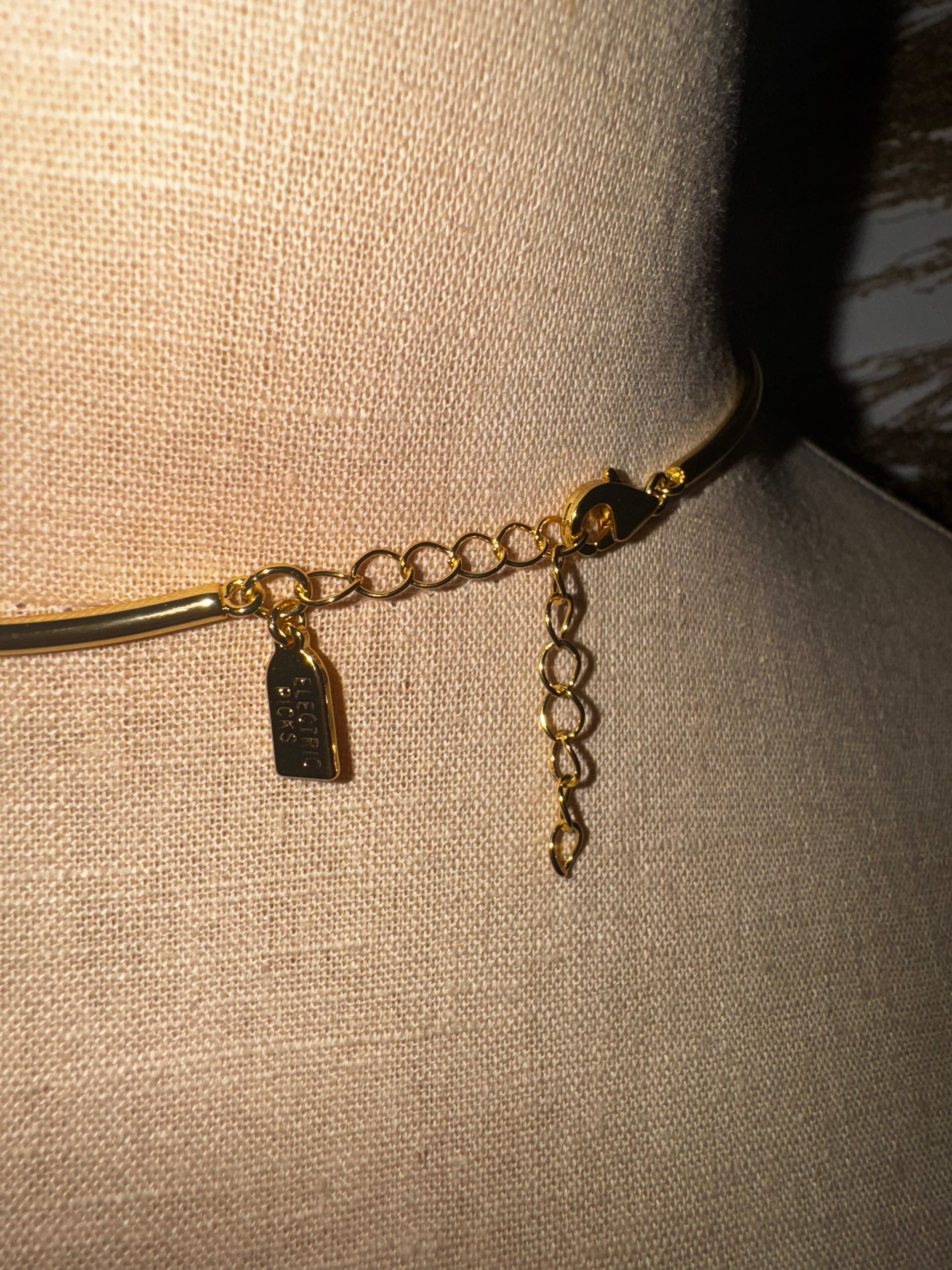 Gold Choker with Tear Drop Crystal Necklace