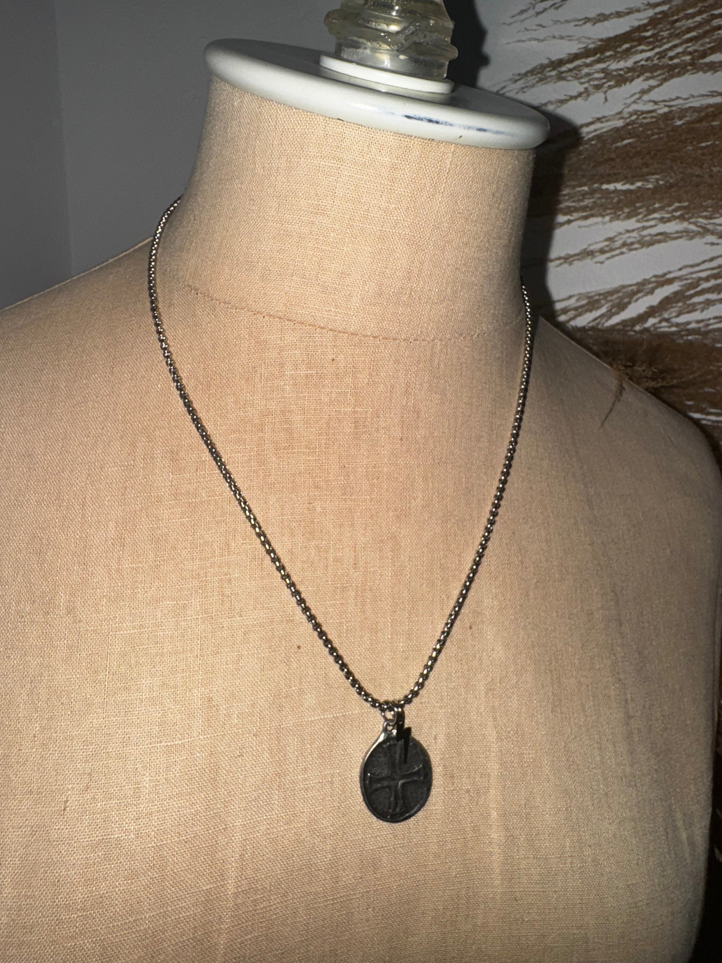 Silver Saint Necklace by Lavender Blue