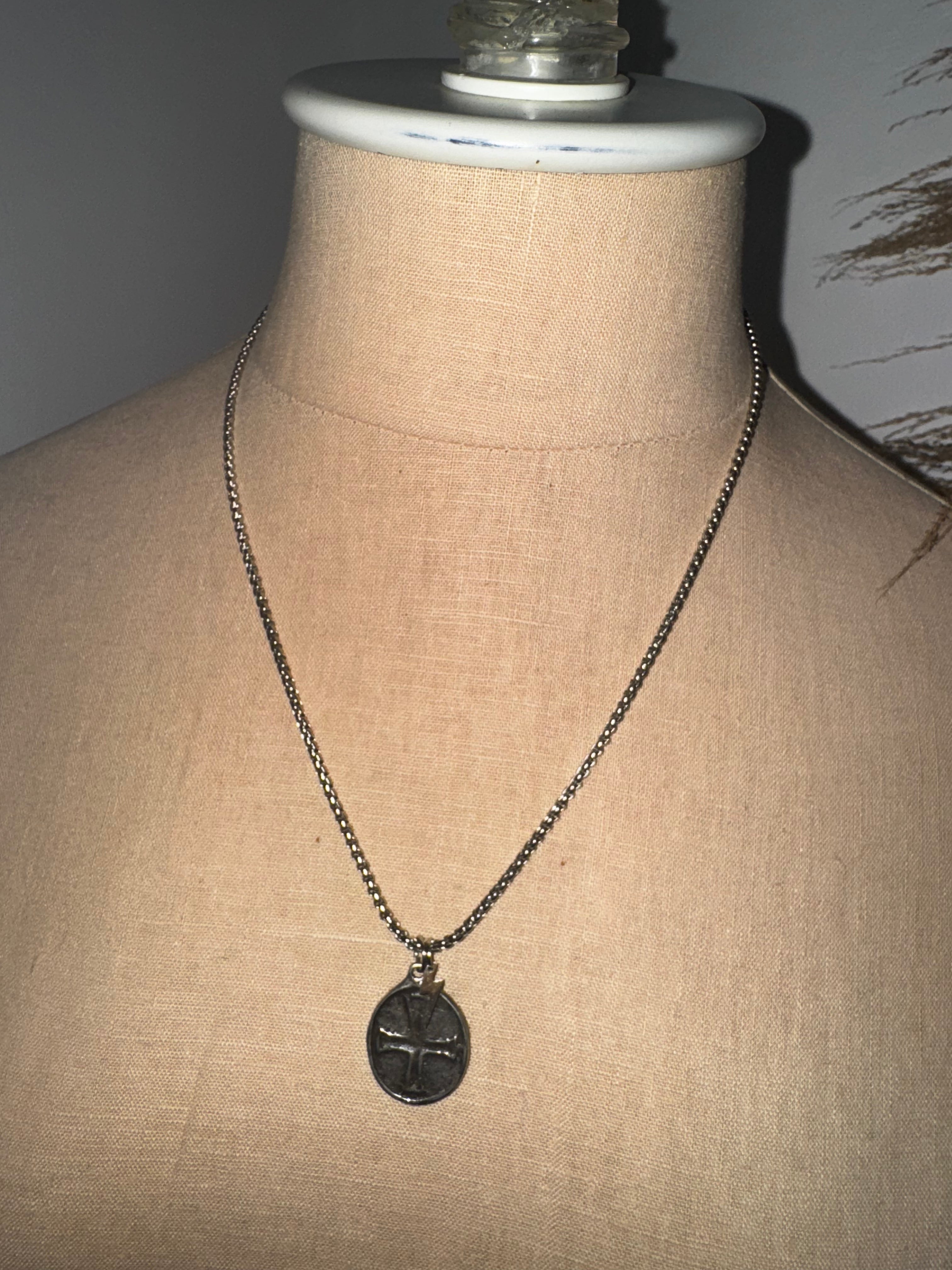 Silver Saint Necklace by Lavender Blue