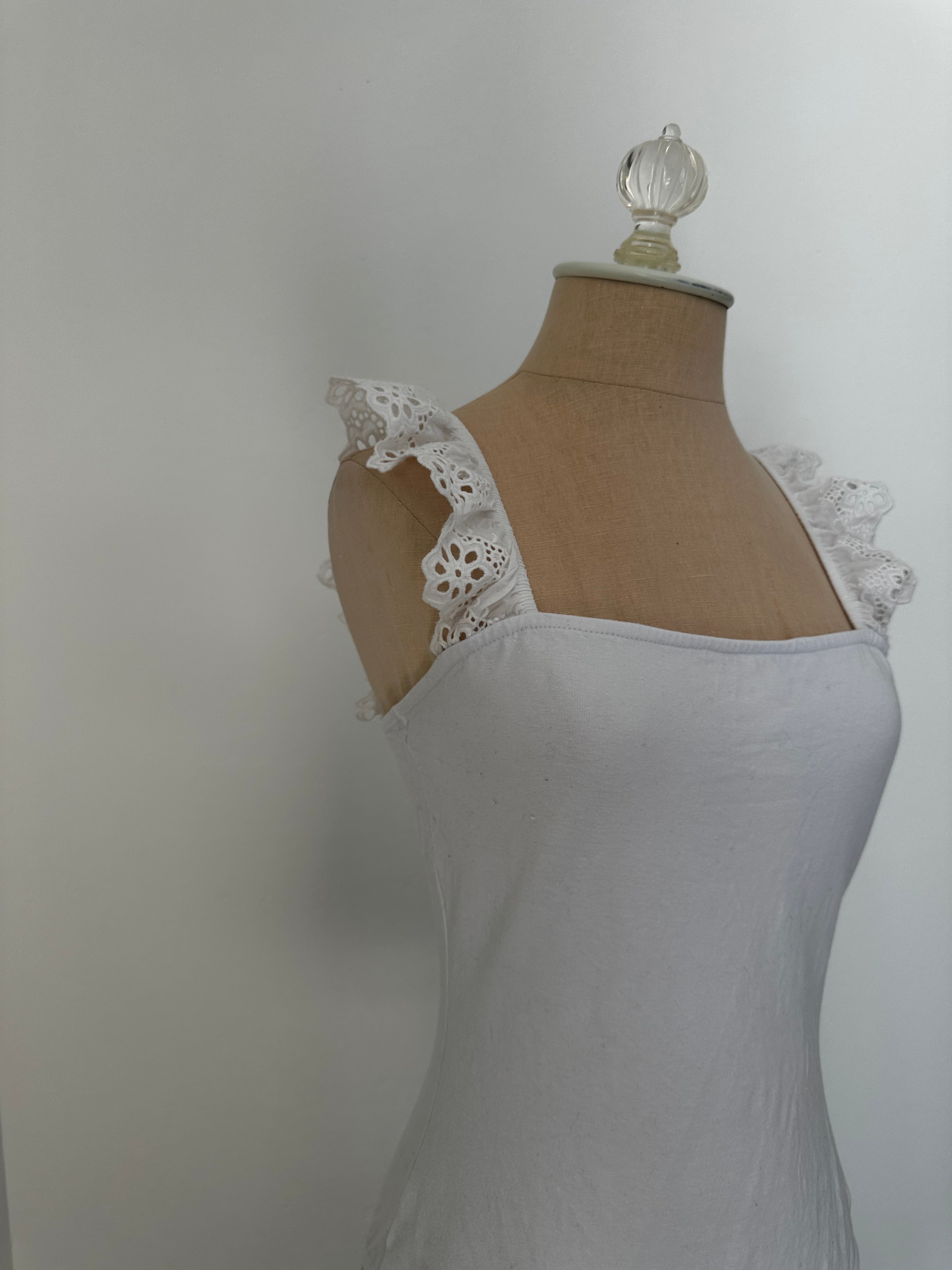 White Bodysuit Pink Lily (Size Medium)