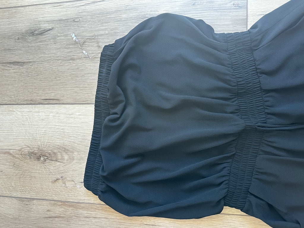 Black Strapless Romper  pink lily (Size Large)