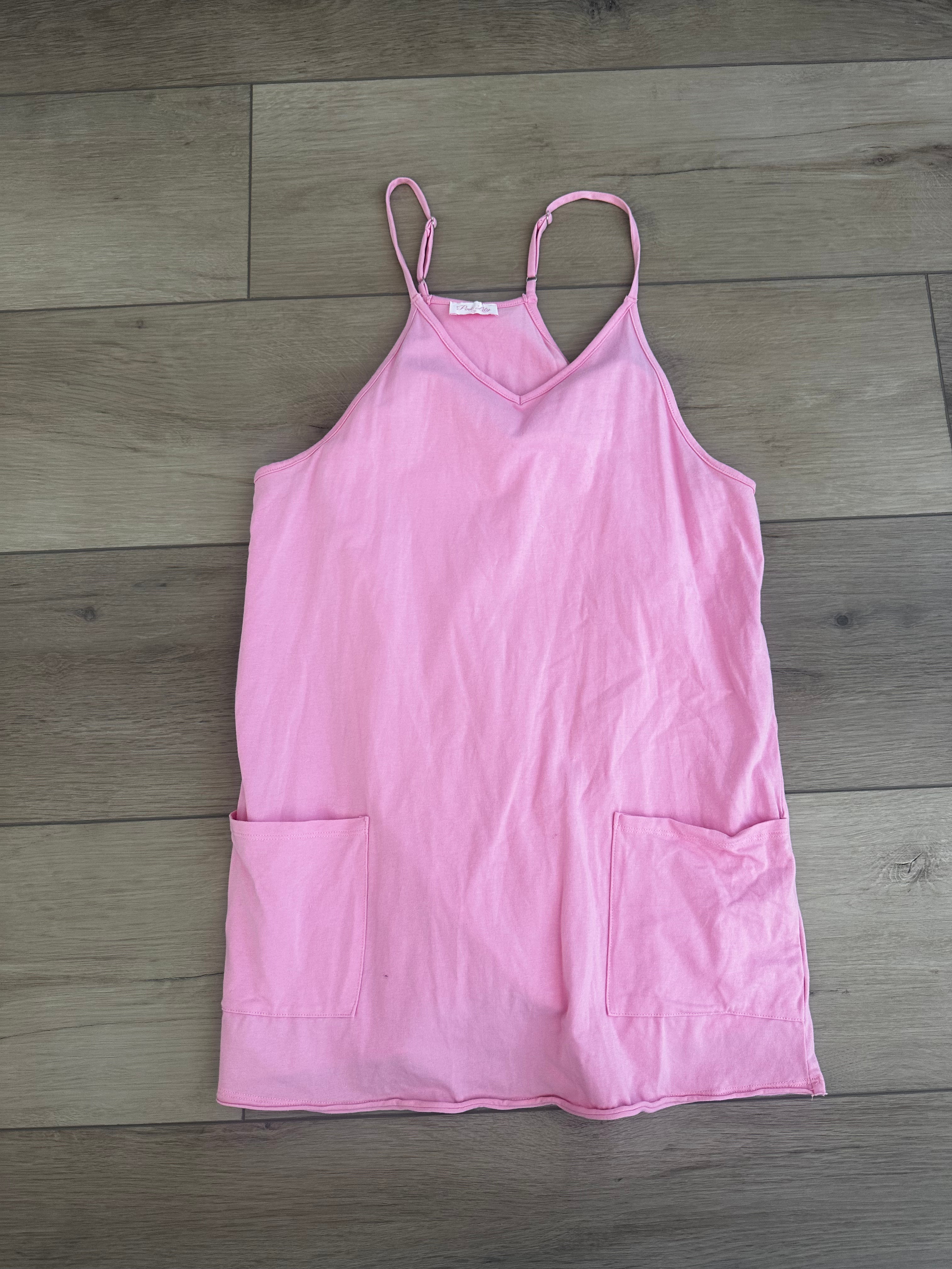 Pink Lily Halter Dress (Size Small)