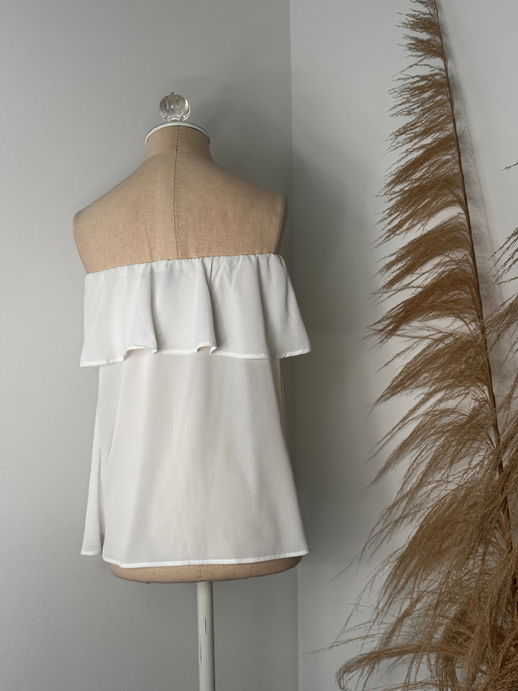 Strapless White Vici Top