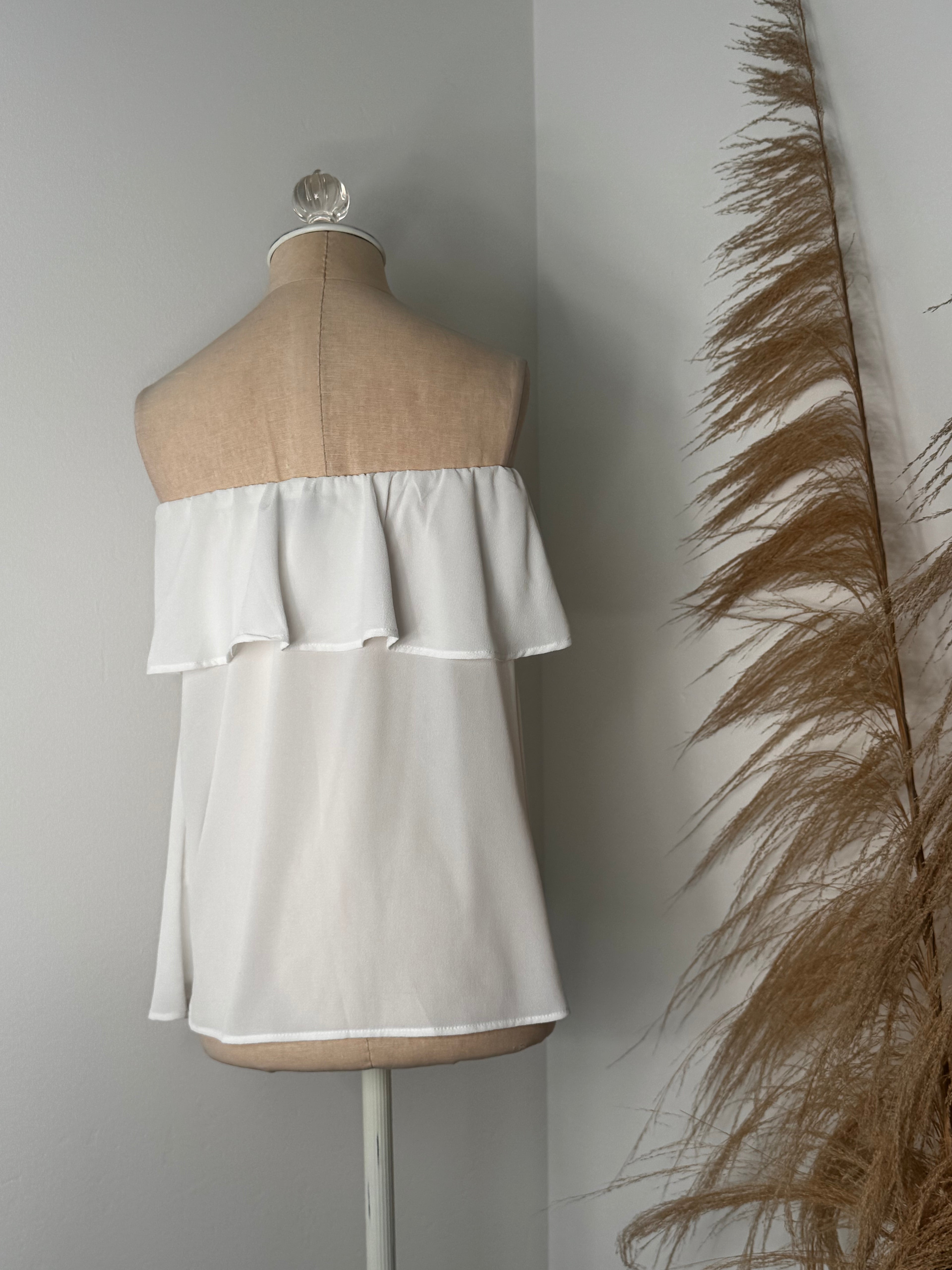 Strapless White Vici Top