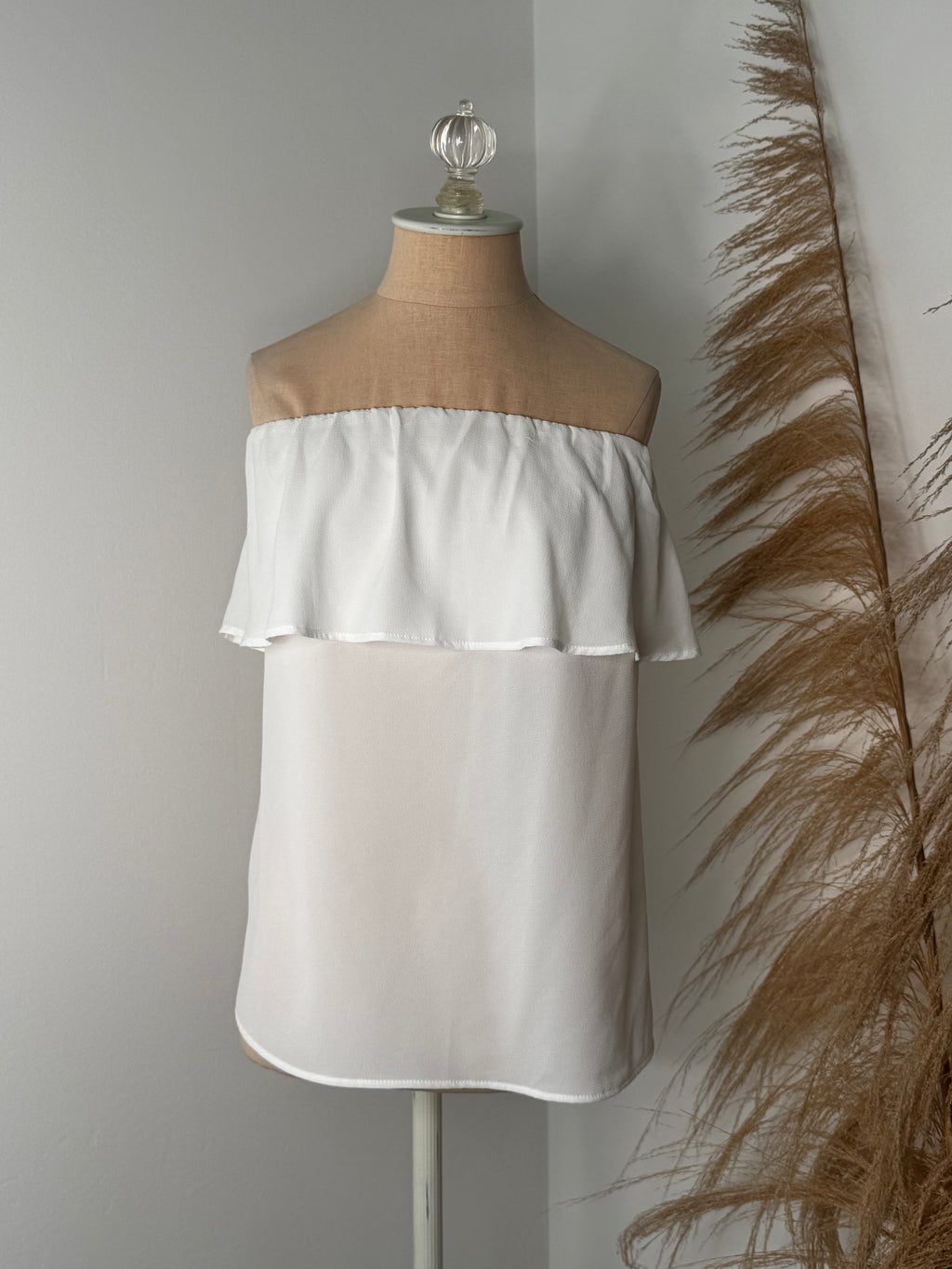 Strapless White Vici Top