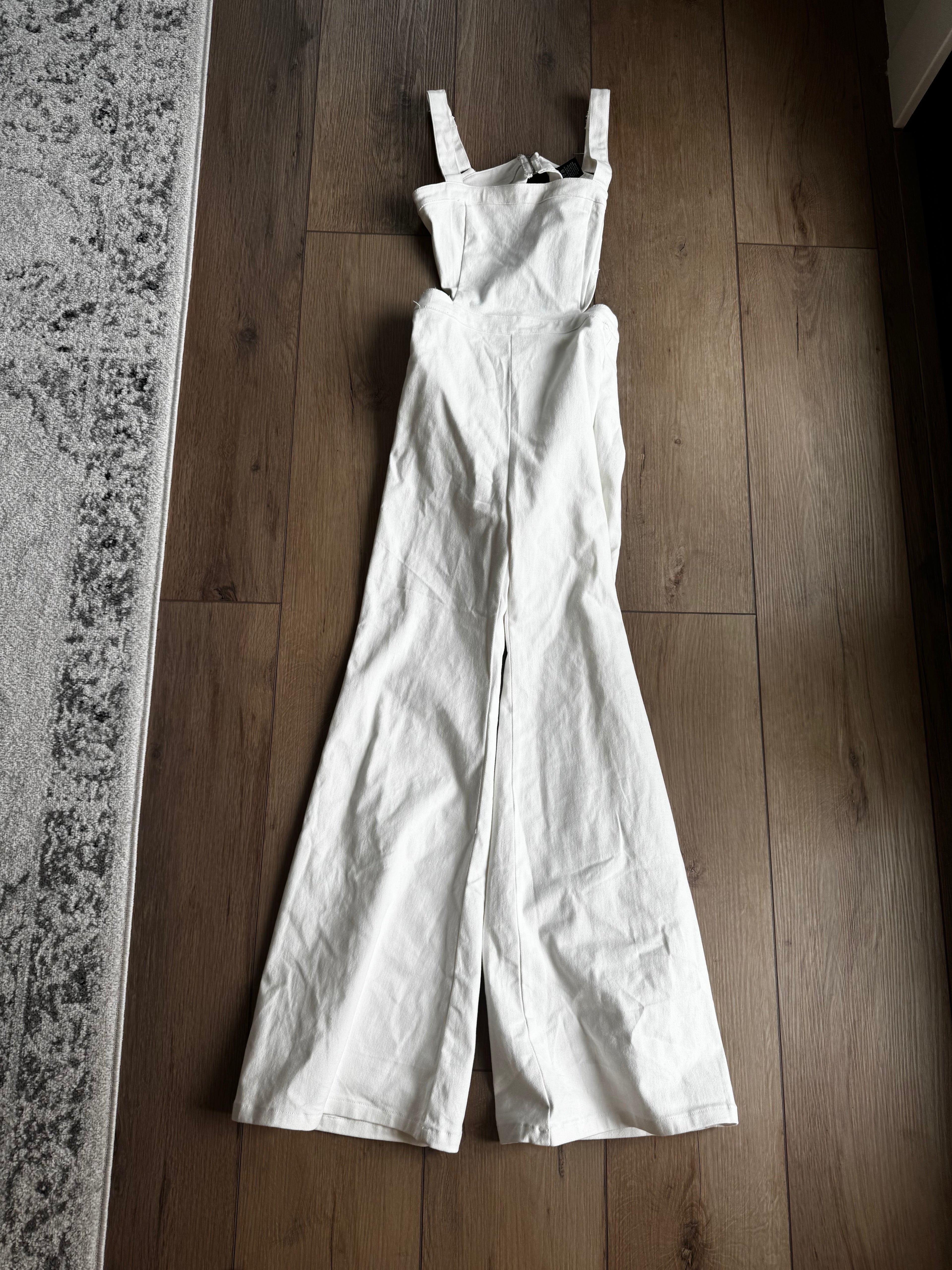 White Jean Jumpsuit