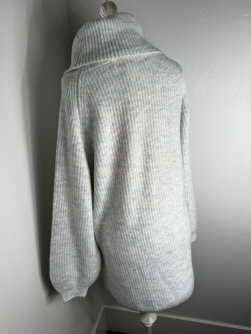 Light Grey Turtleneck Sweater Dress