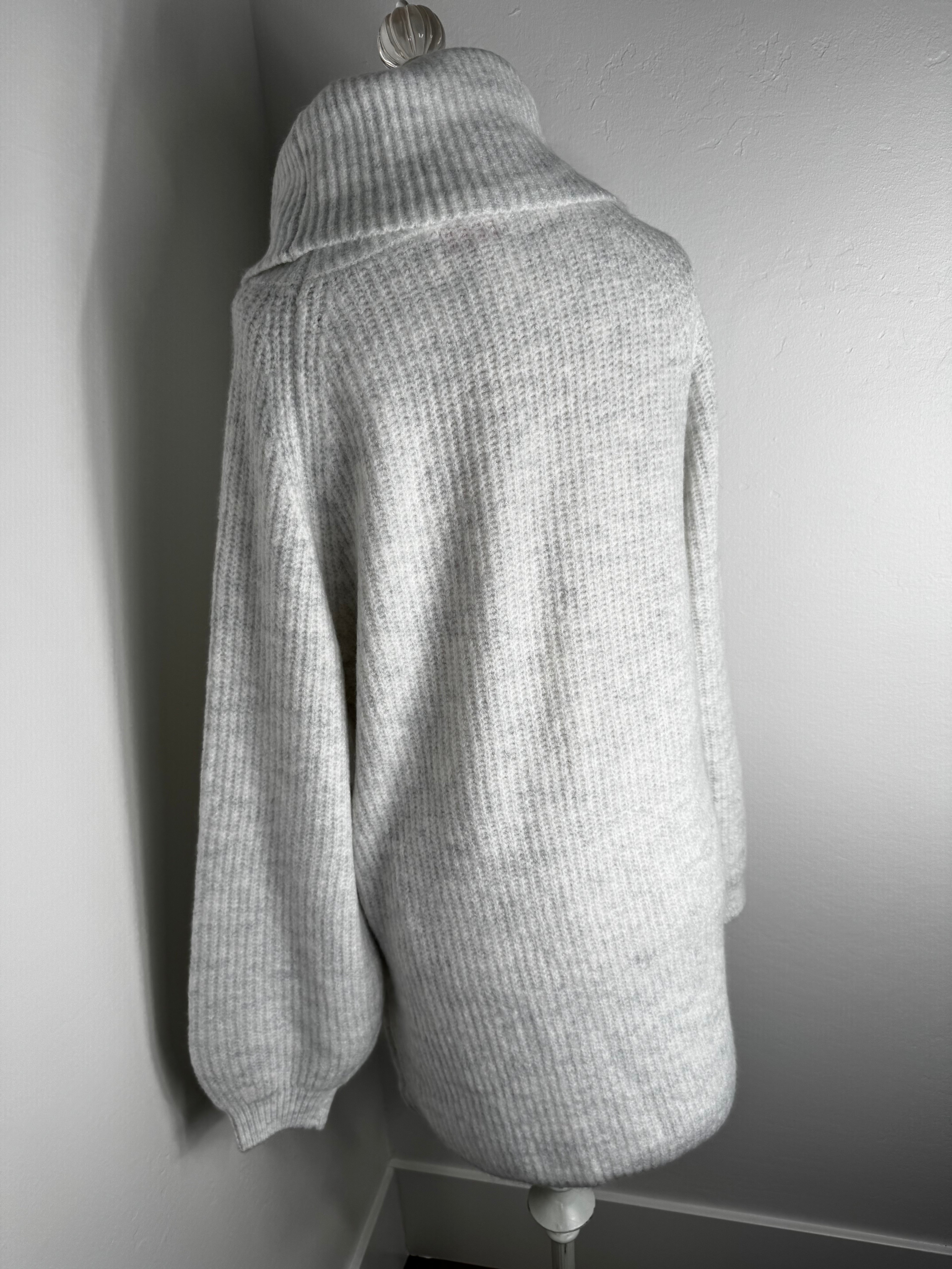 Light Grey Turtleneck Sweater Dress