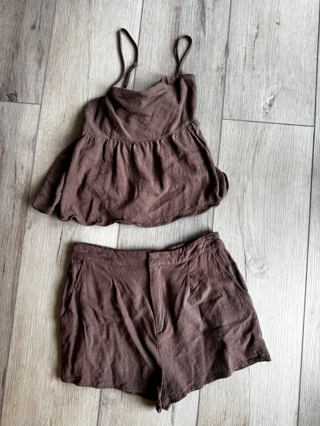 Brown Tank & Short Set by Vici (Top is L//Shorts are M)