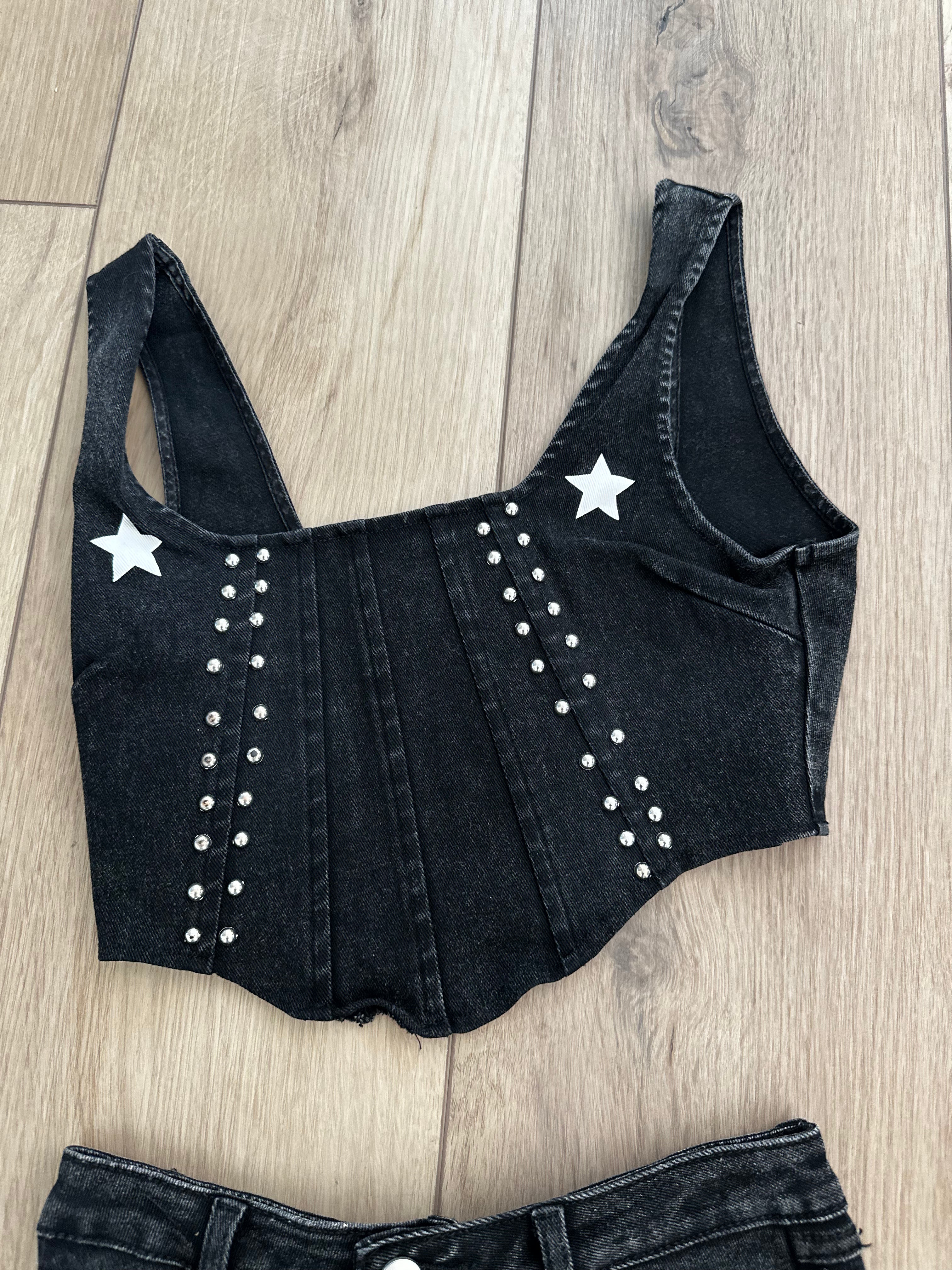 Black and SIlver Denim Set (Size Medium)