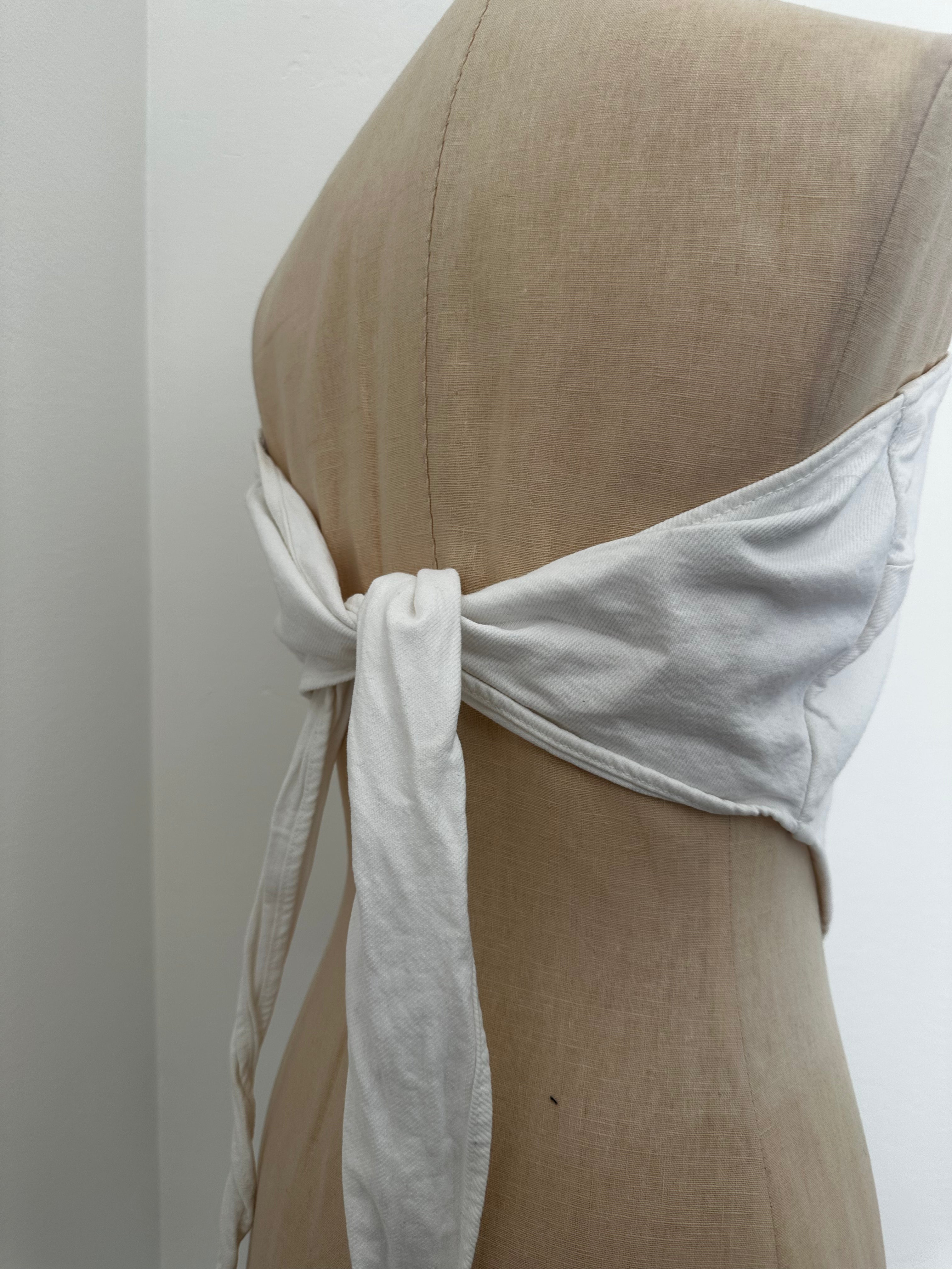 White Denim Tie Top(Size Large)
