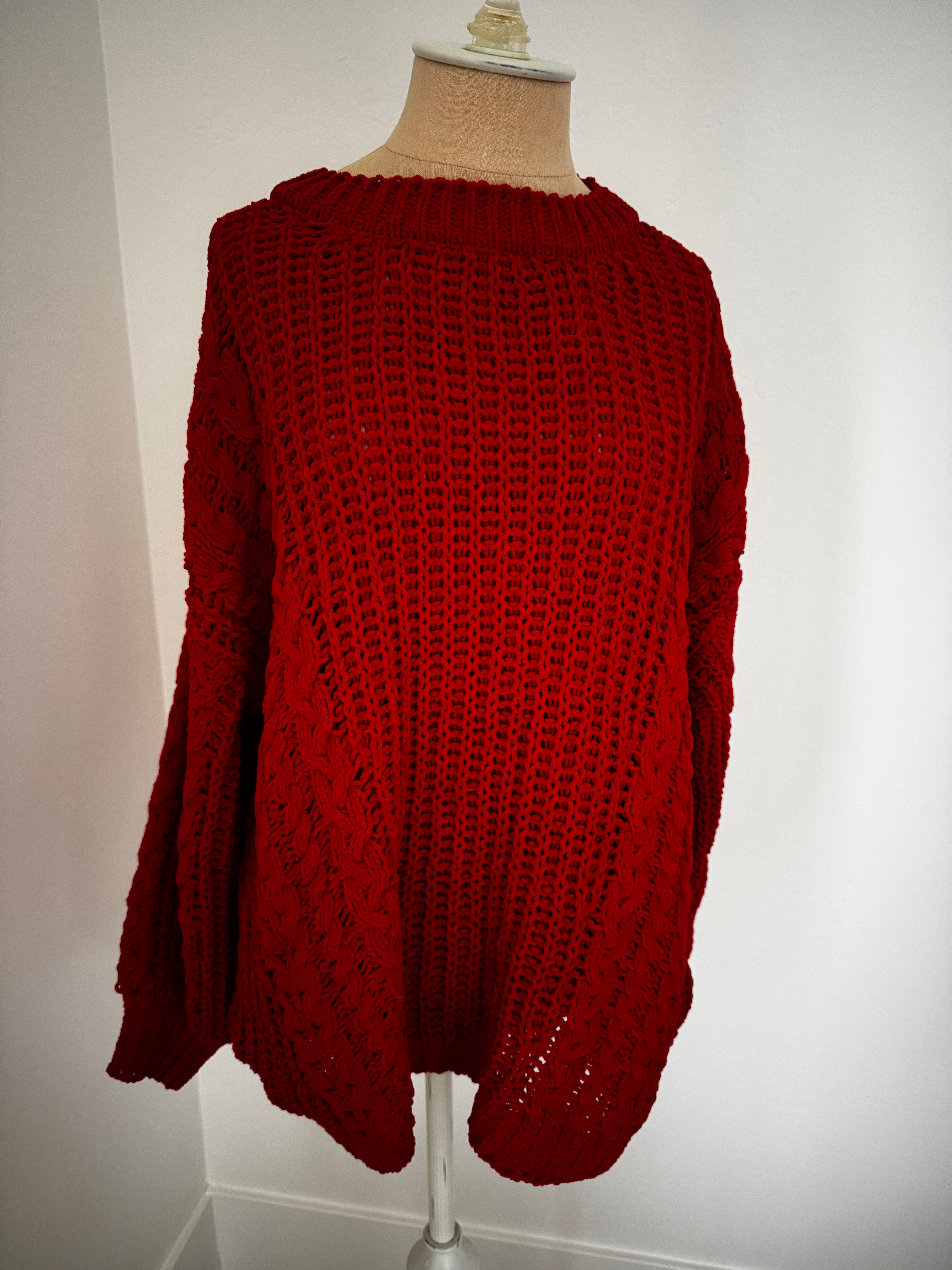 Red Sweater by Pink Lily