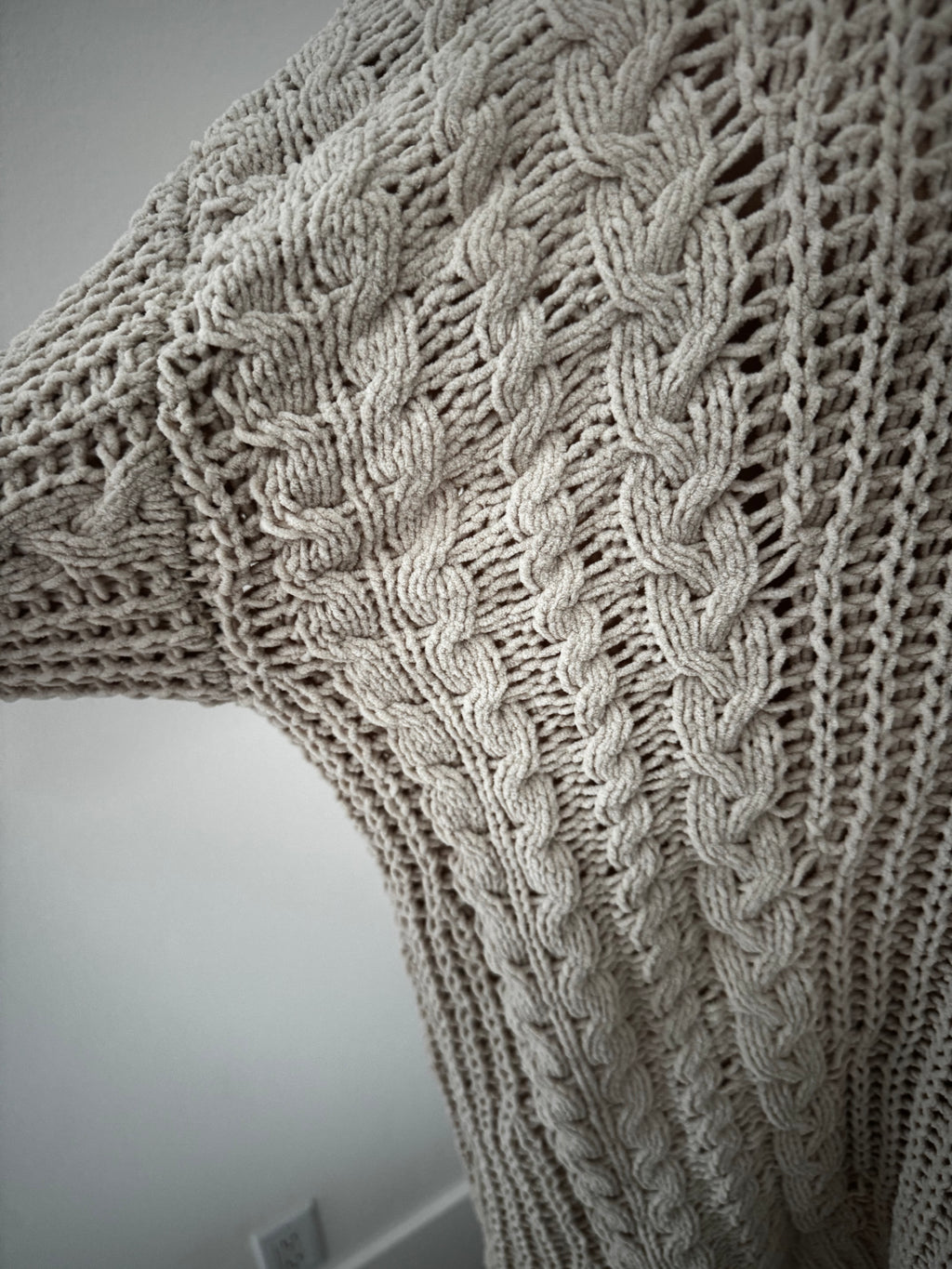 Long Cream Sweater by Pink Lily