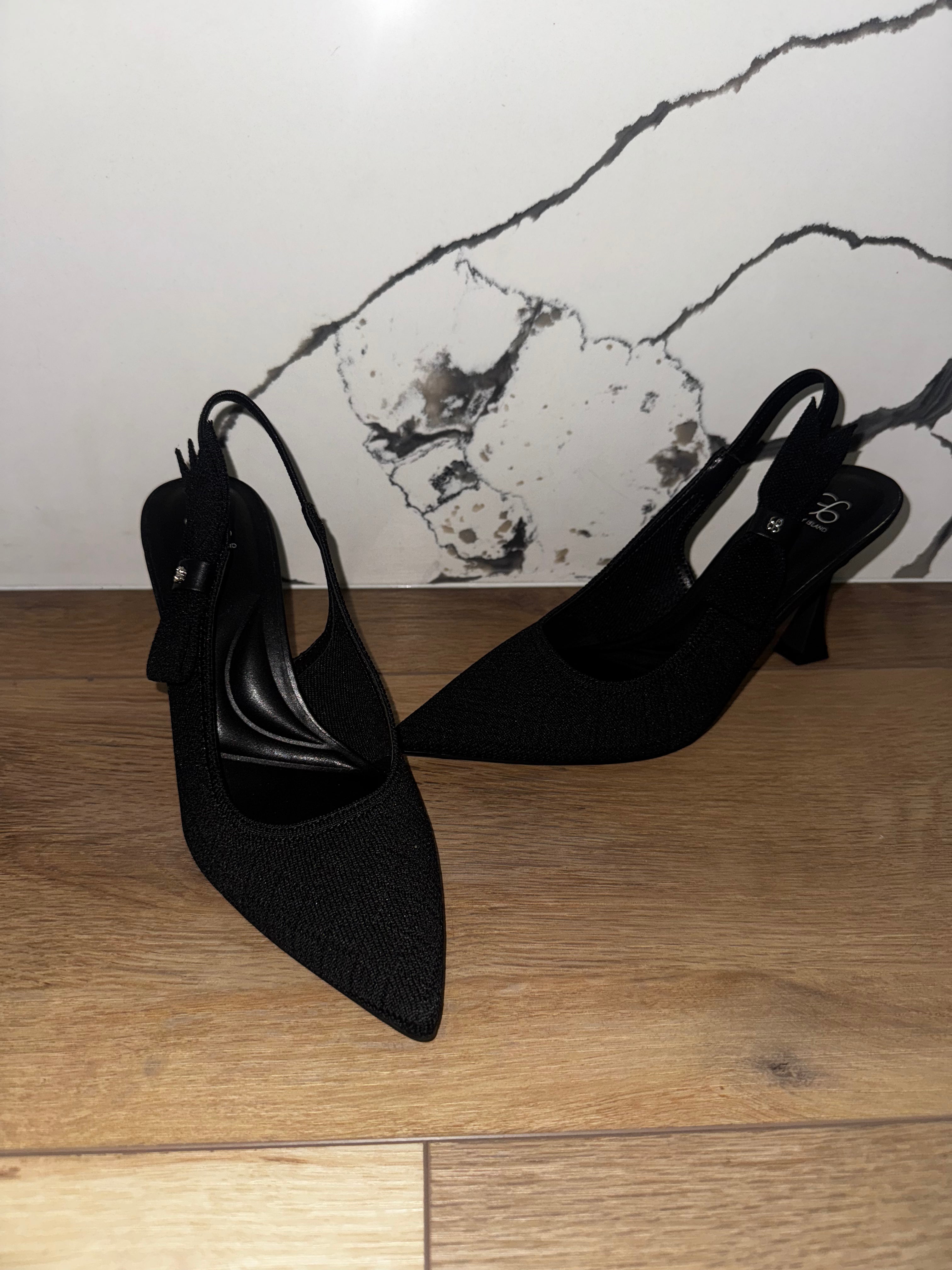 Black Kitten Heels by Cosy Island (7.5)