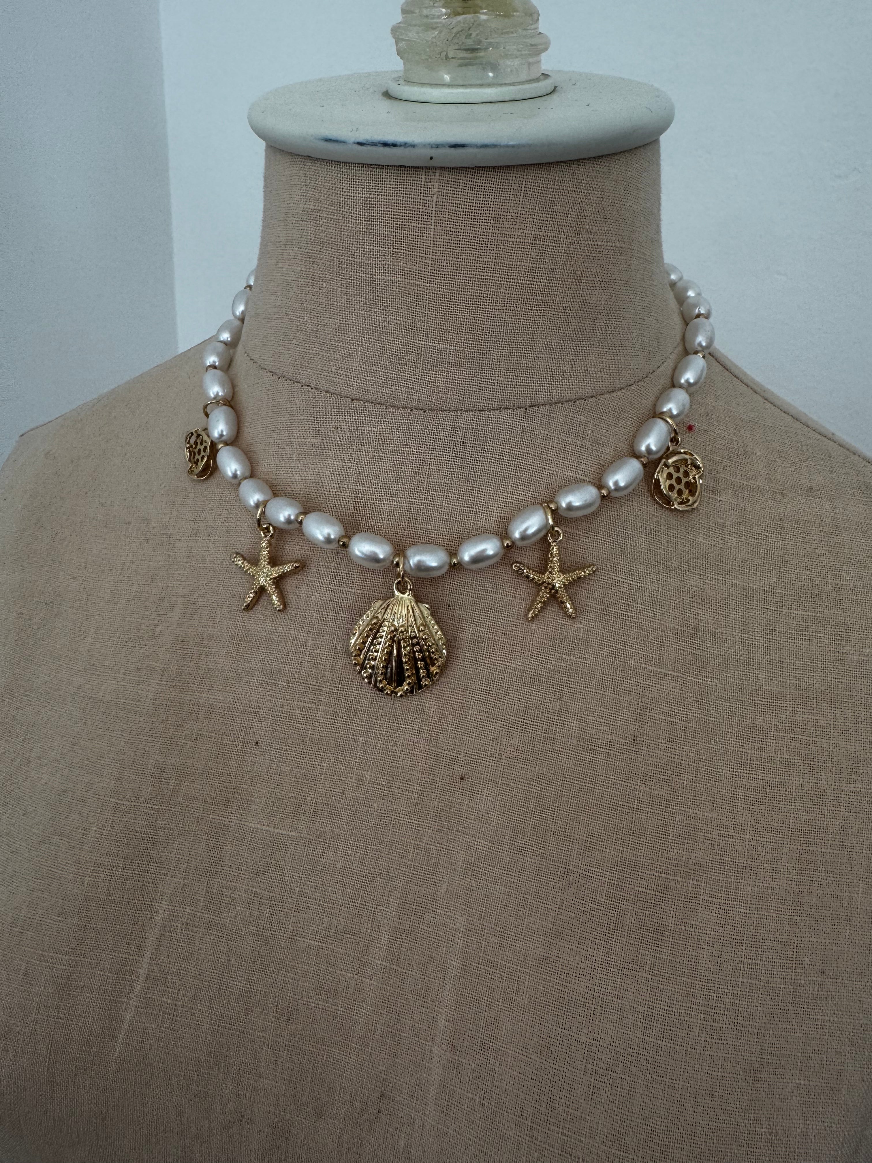 Pearl & Gold Accent Necklace