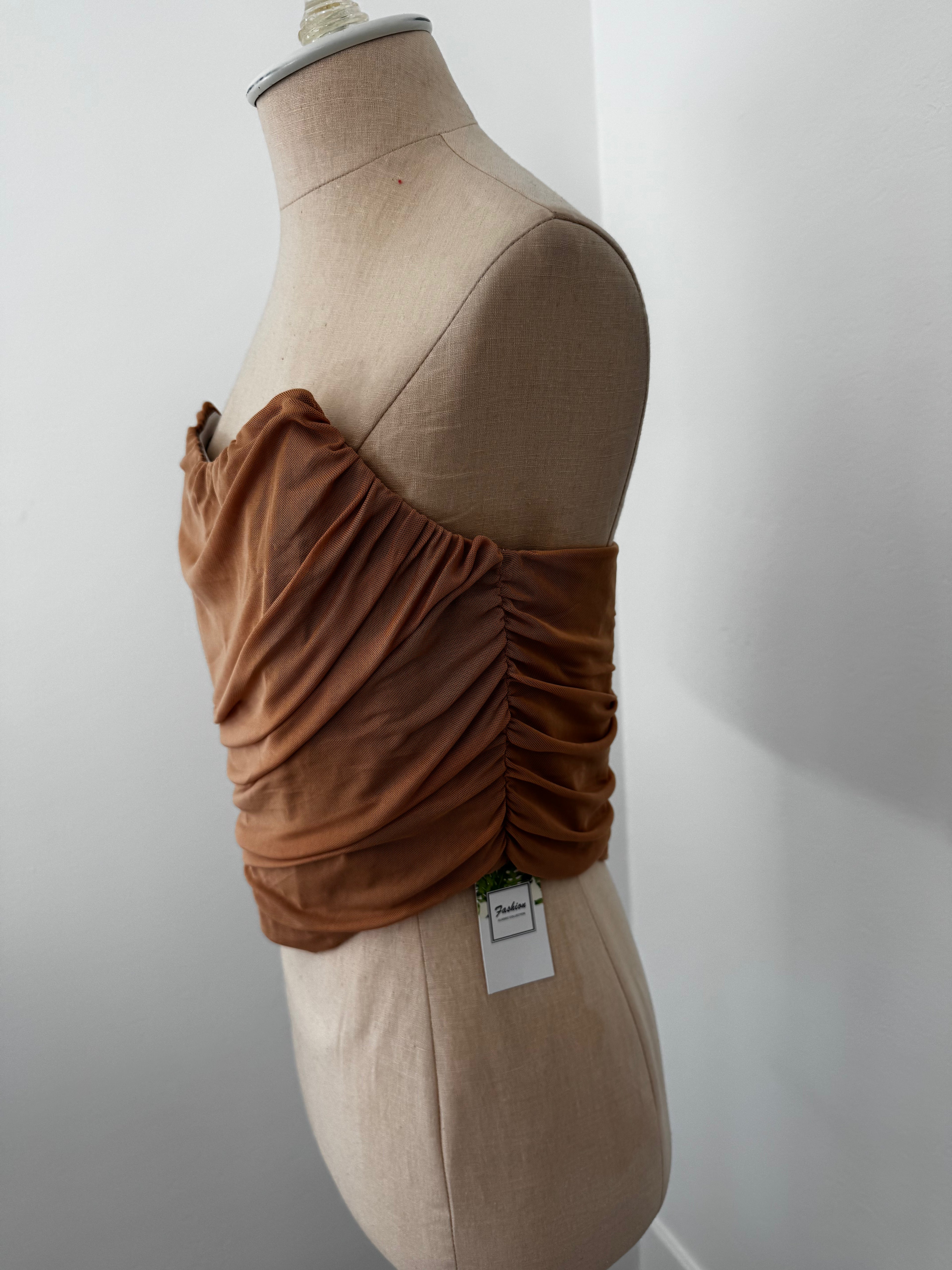 Strapless Tan Going Out Top