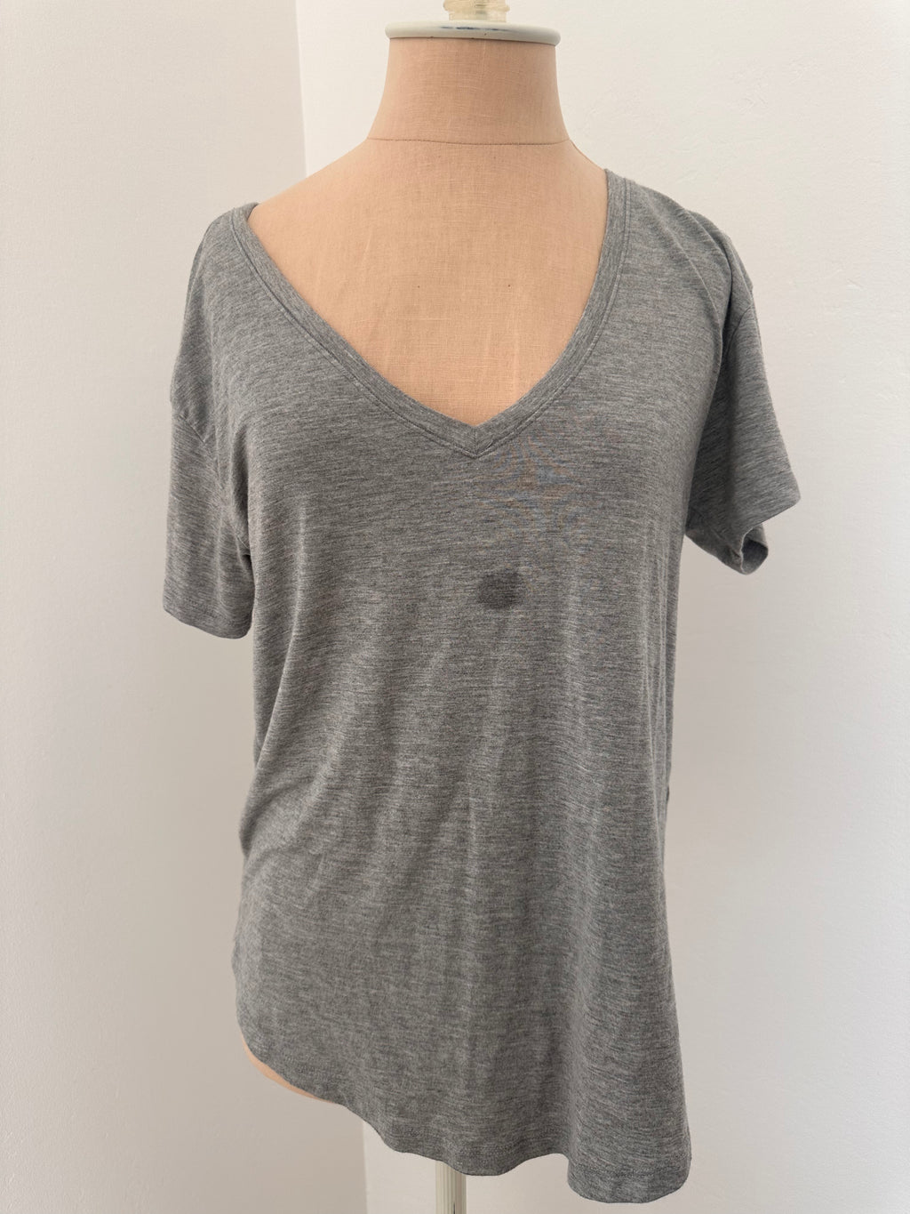 Gray V Neck Tee (Size Small)