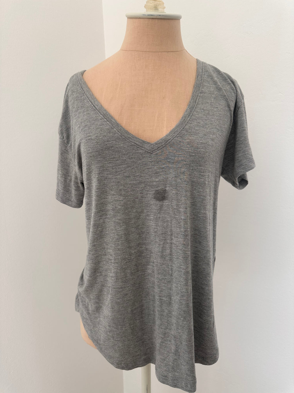 Gray V Neck Tee (Size Small)