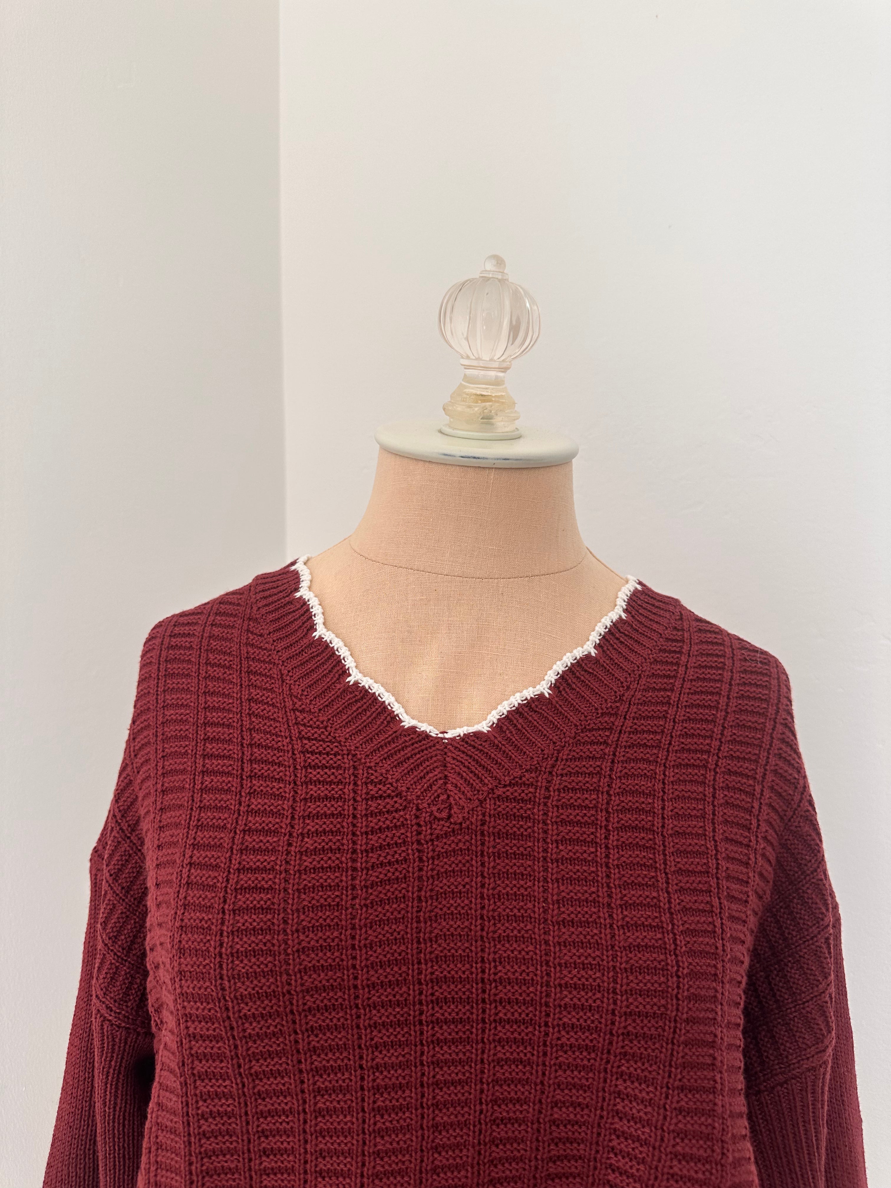 Red Knit Sweater (Size Small)