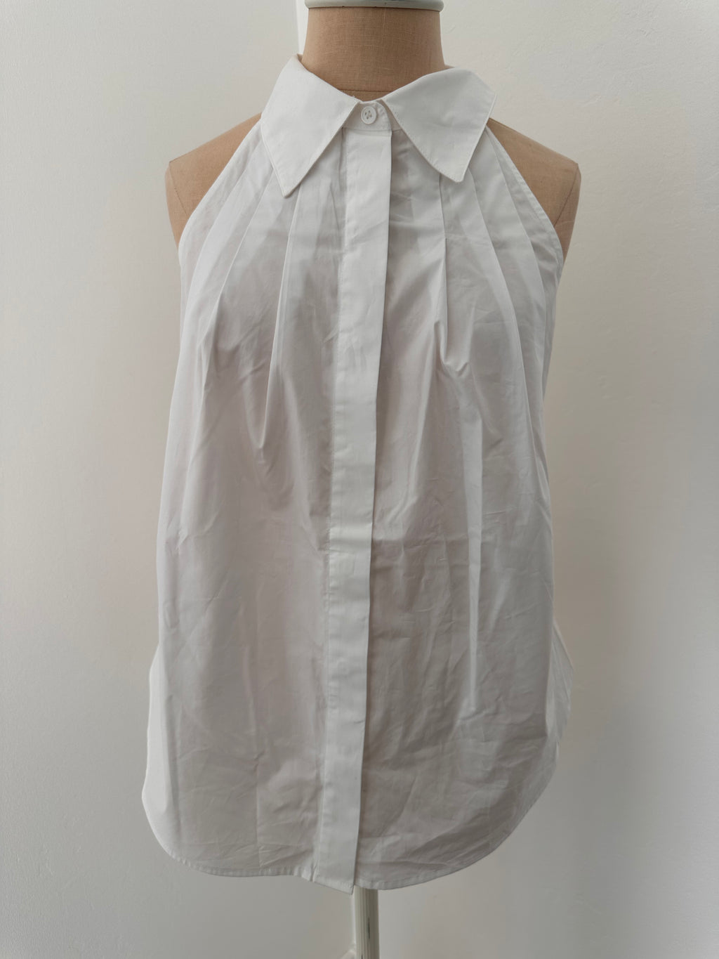 White Halter Button Up (Size Small)