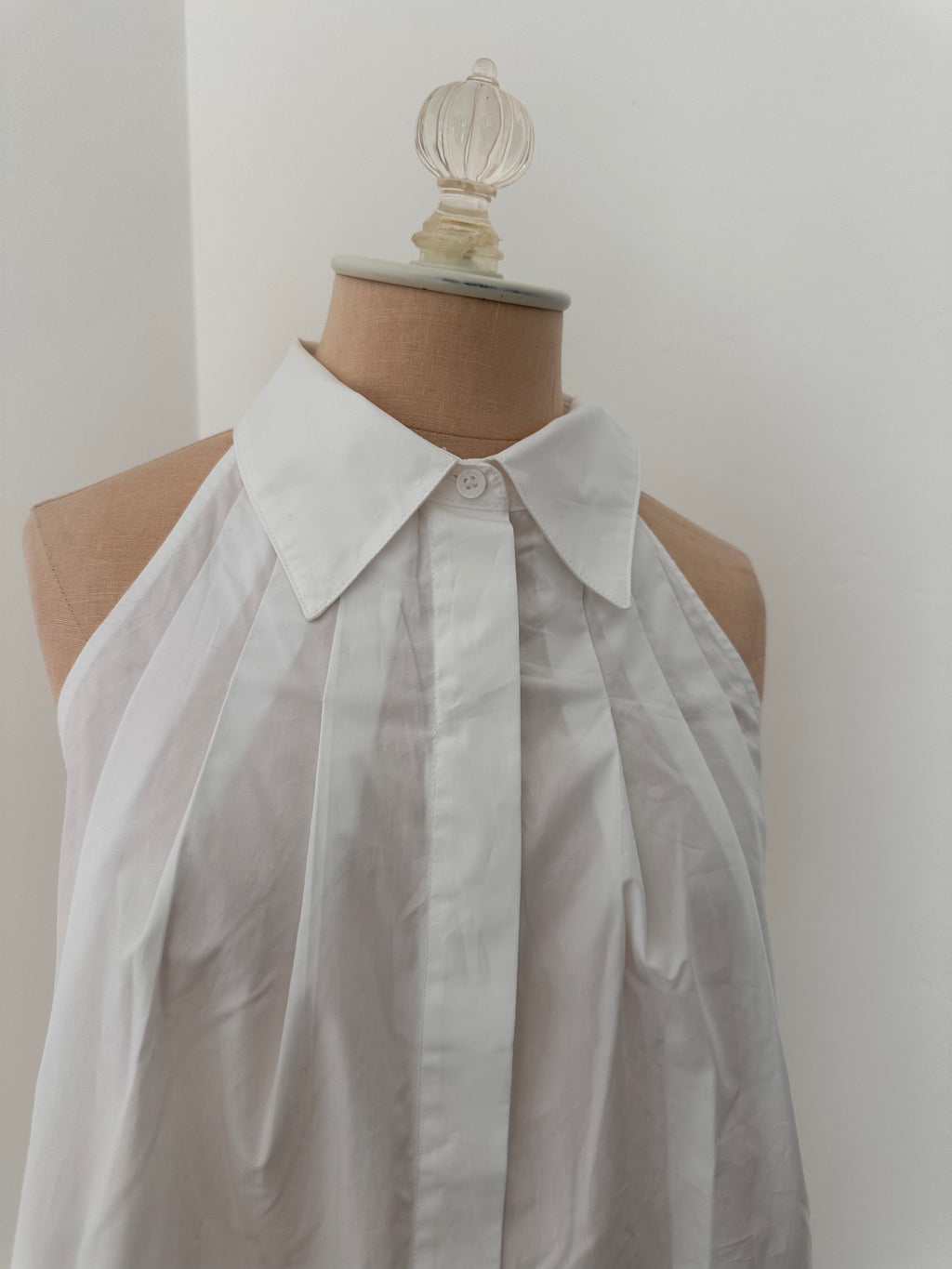 White Halter Button Up (Size Small)