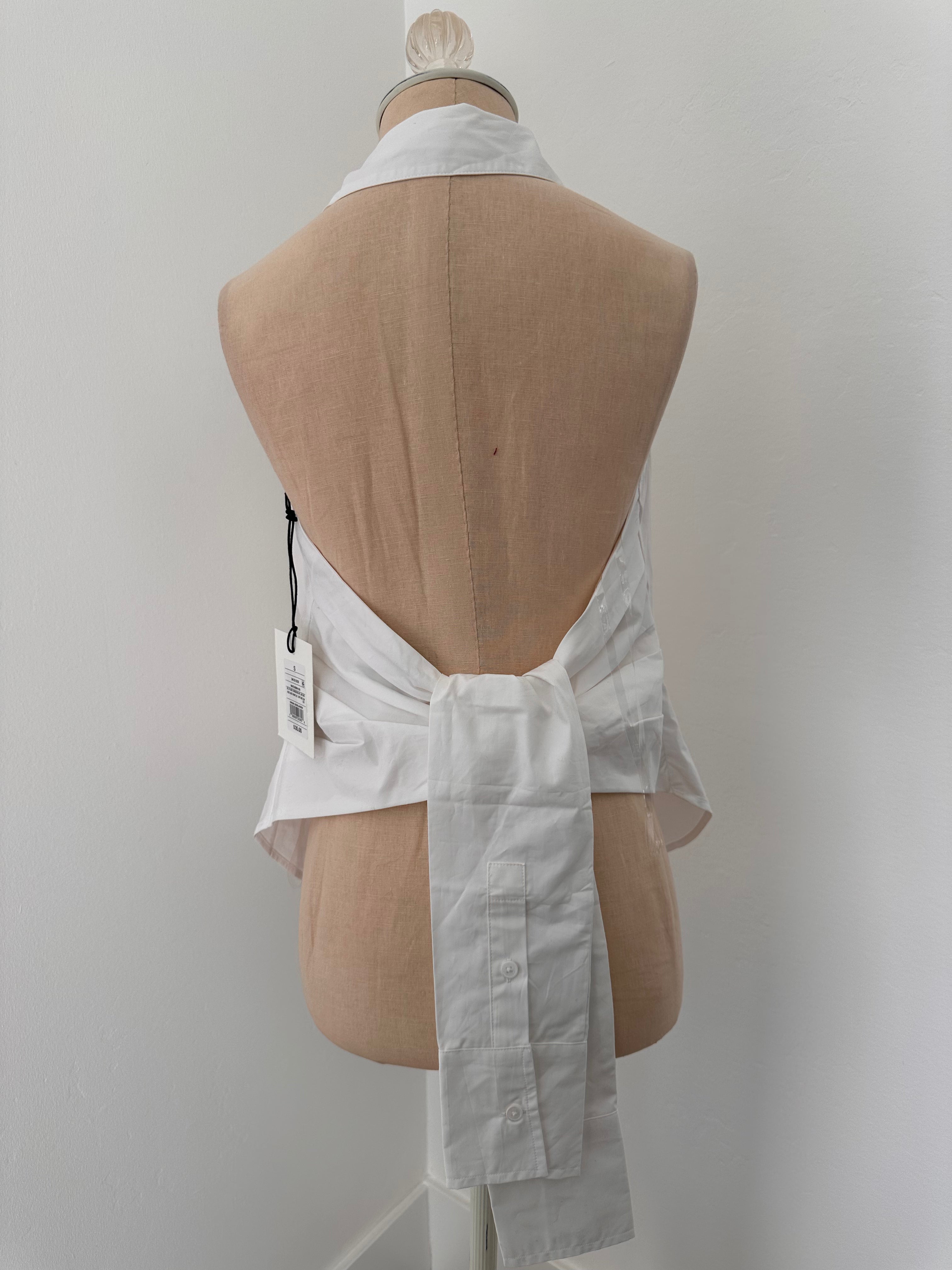 White Halter Button Up (Size Small)