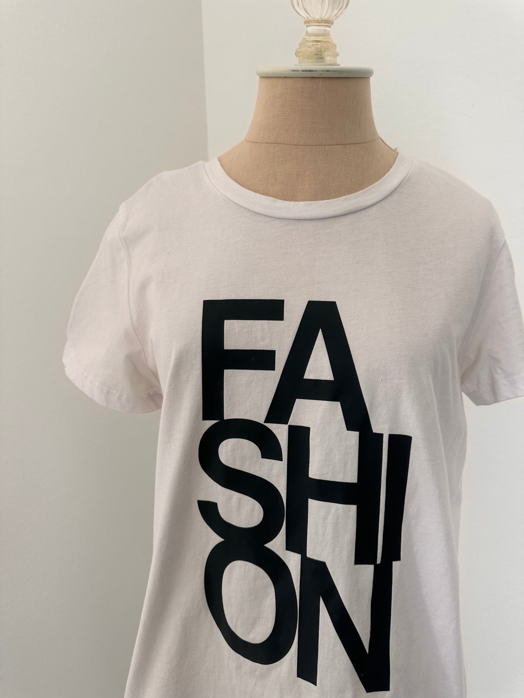 White "FASHION" Tshirt (size medium)