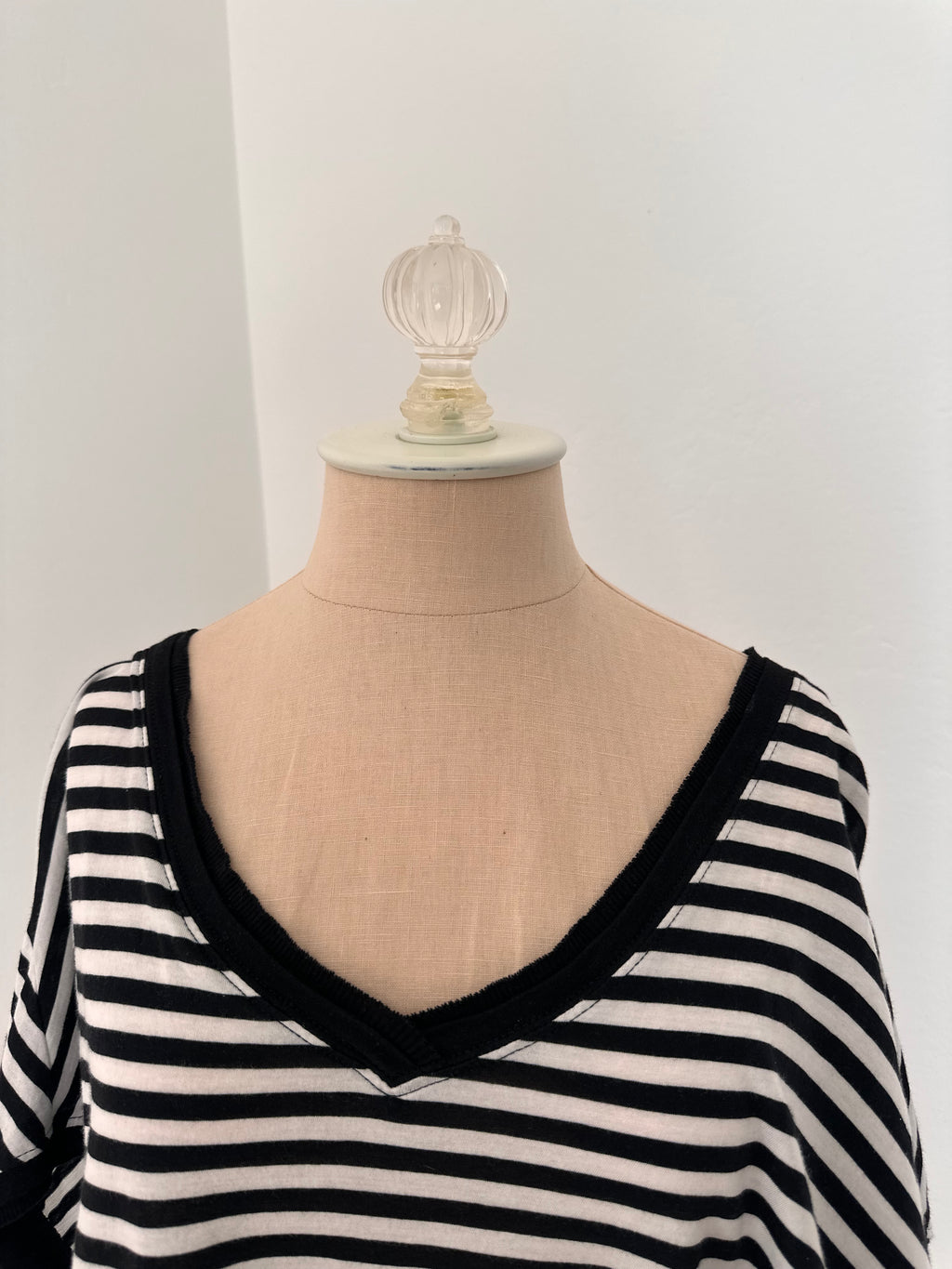 Black and White Striped Tee (Size Small)