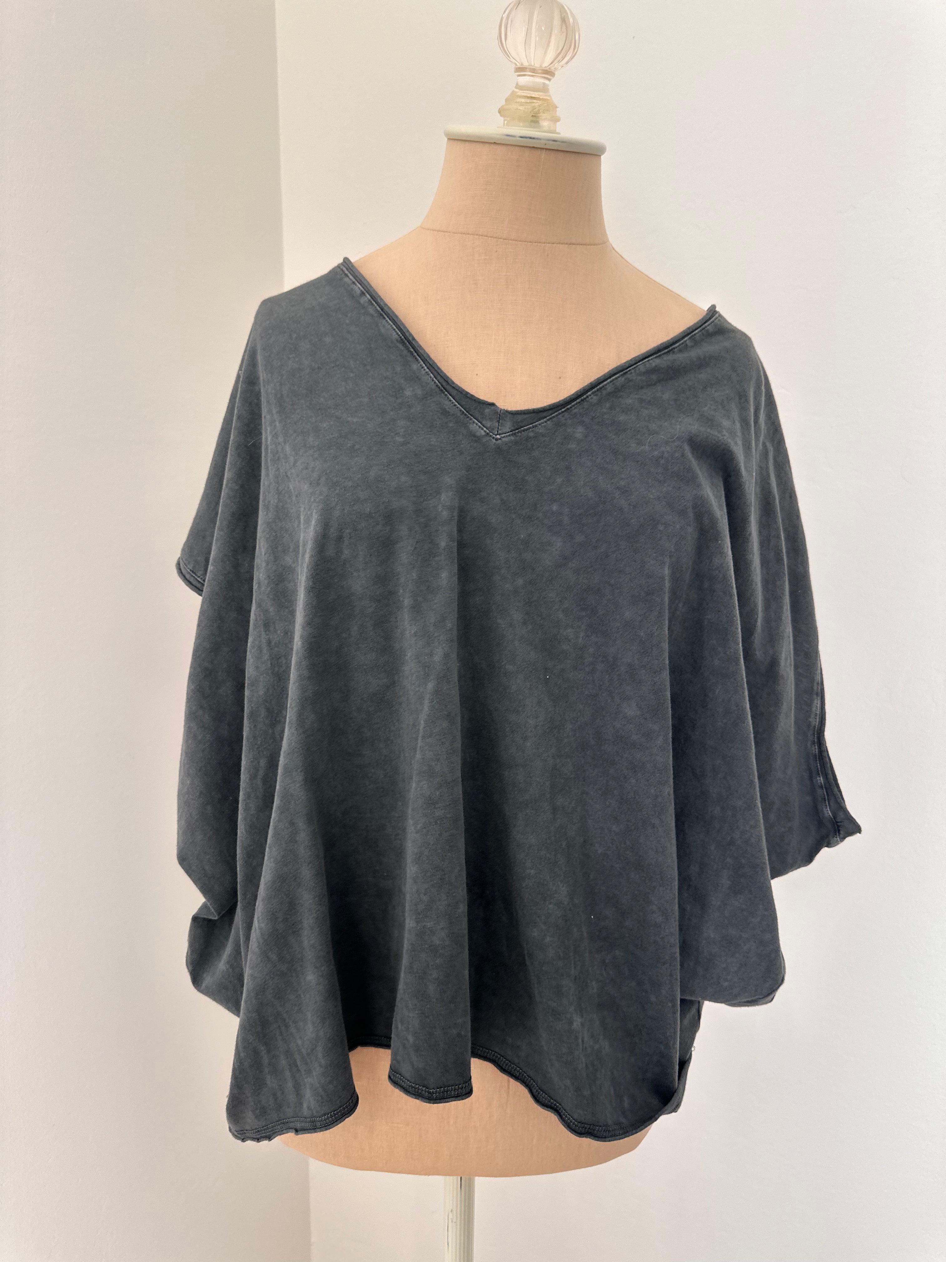 Dark Gray Vneck Tee Free People New with tag(Size Small)