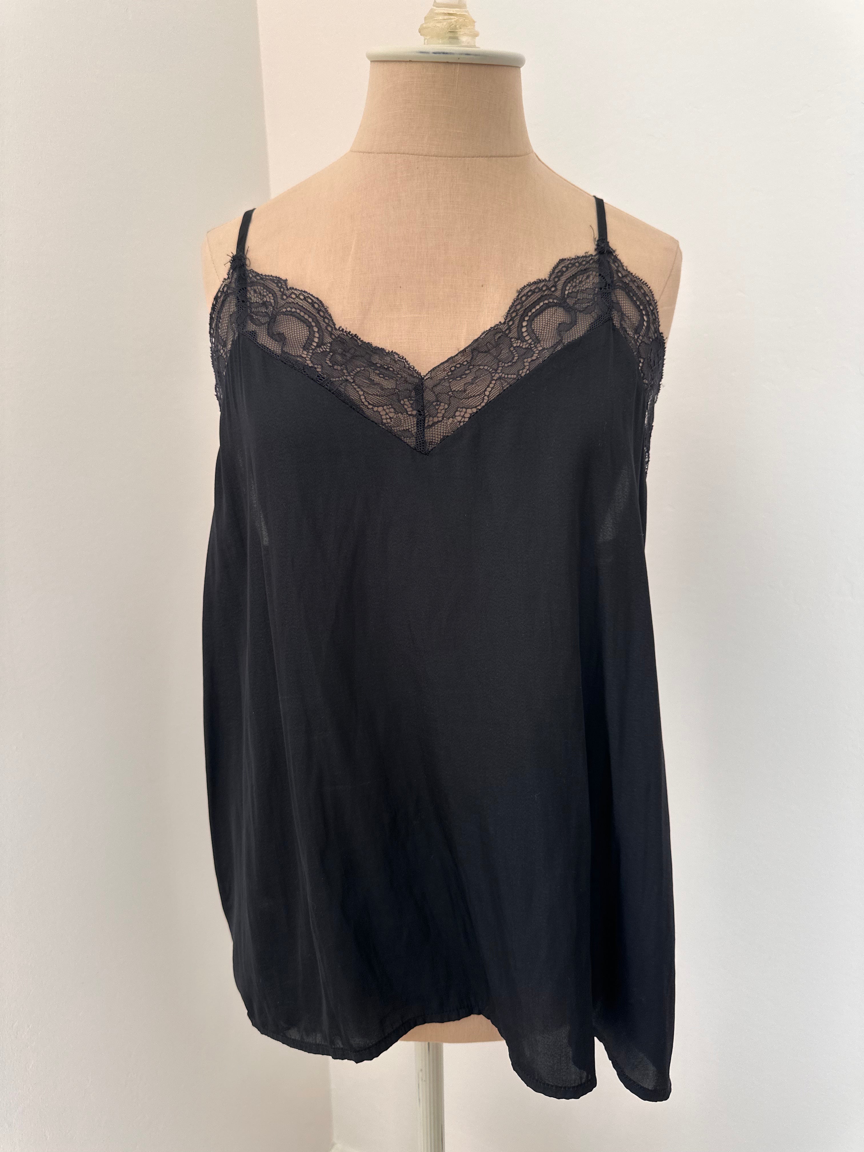 New With Tag Black Lace Tank (Size Large)